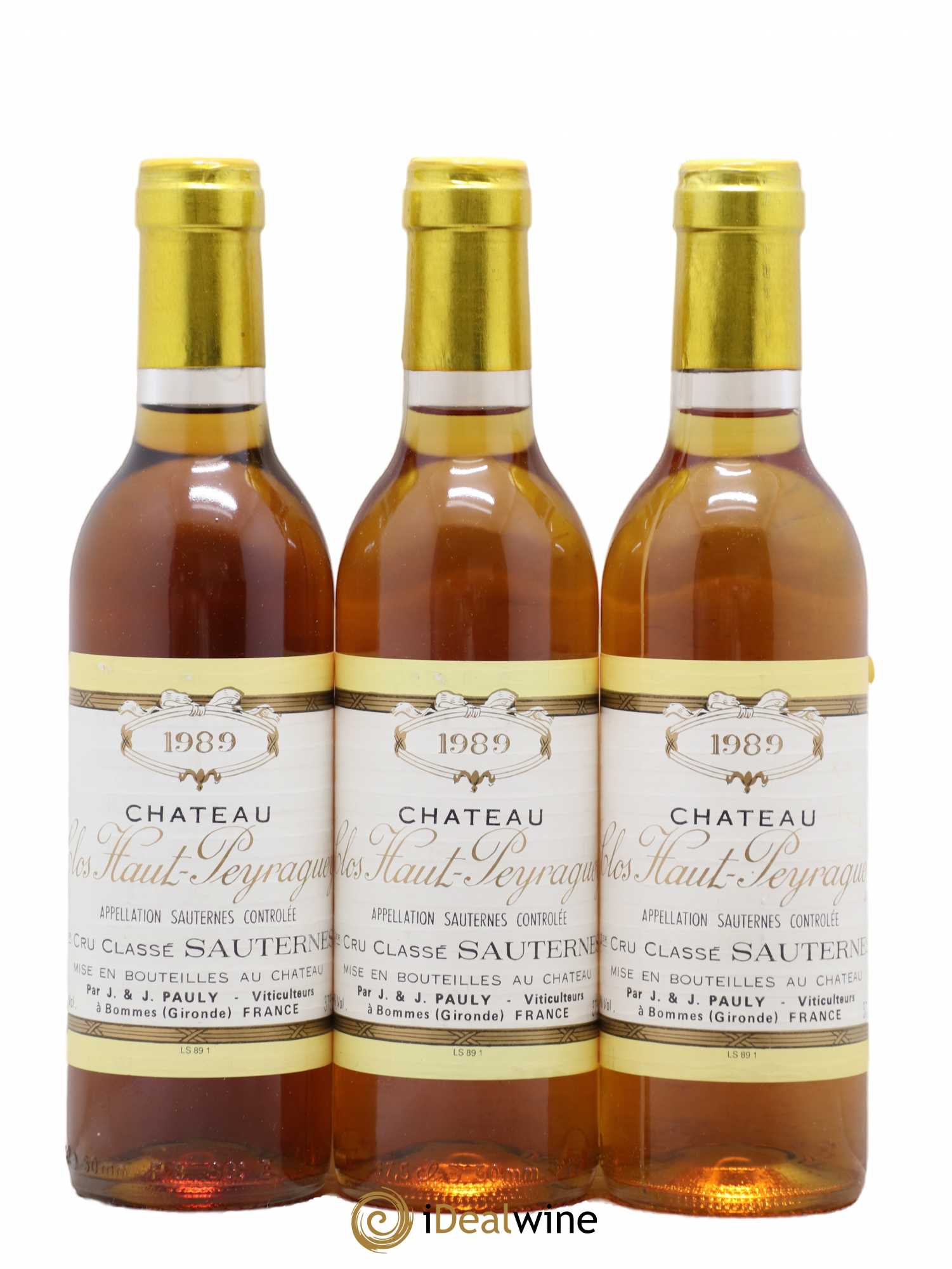 Clos Haut-Peyraguey 1er Grand Cru Classé 1989 - Posten von 3 Demi-Flaschen - 0
