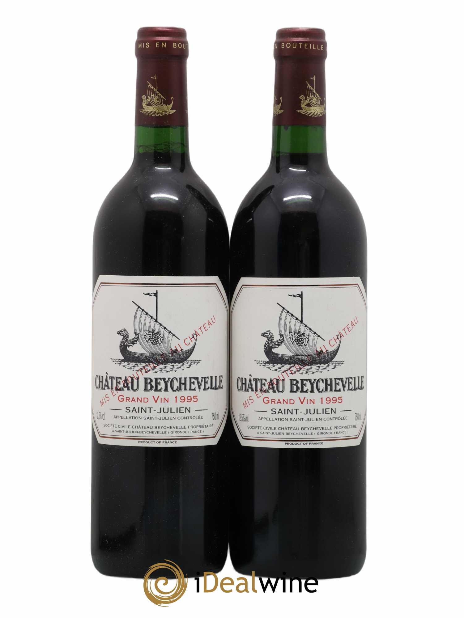 Château Beychevelle 4ème Grand Cru Classé 1995 - Lot de 2 bouteilles - 0