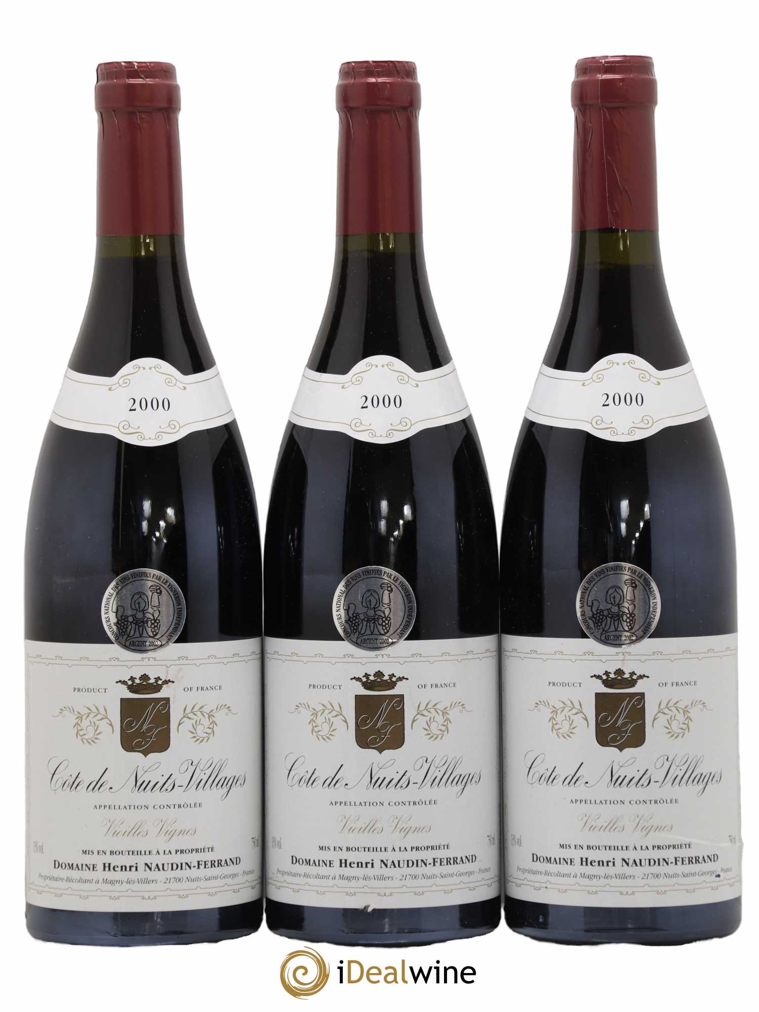 Côte de Nuits-Villages Domaine Henri Naudin Ferrand 2000 - Lot de 3 bouteilles - 0