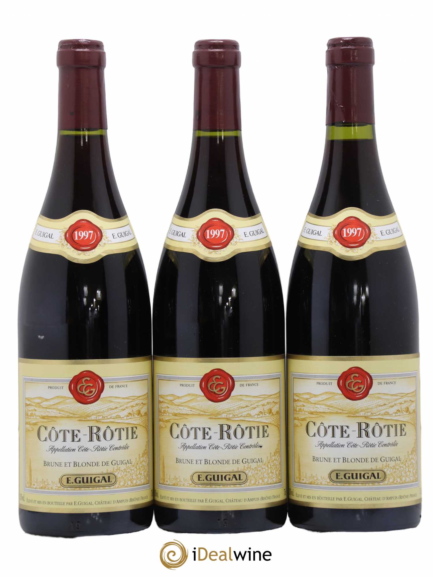 Côte-Rôtie Côtes Brune et Blonde Guigal 1997 - Lot de 3 bouteilles - 0