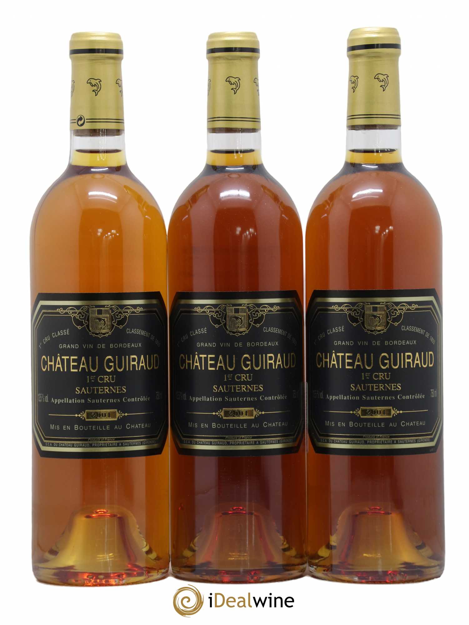 Château Guiraud 1er Grand Cru Classé 2001 - Lotto di 3 bottiglie - 0