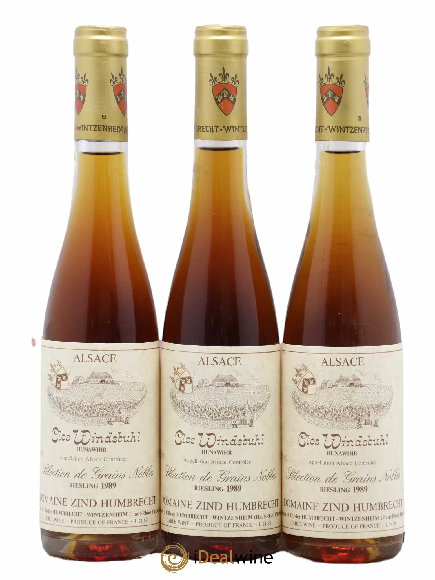 Alsace Riesling Clos Windsbuhl Sélection de Grains Nobles Zind-Humbrecht (Domaine) 1989 - Posten von 3 Demi-Flaschen - 0