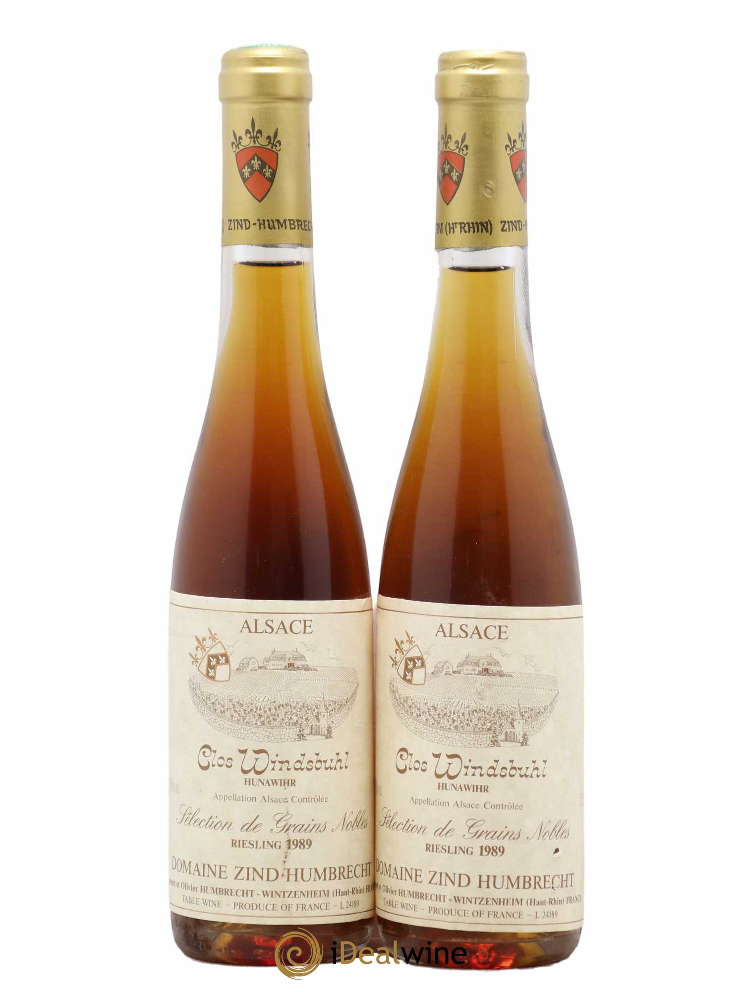 Alsace Riesling Clos Windsbuhl Sélection de Grains Nobles Zind-Humbrecht (Domaine) 1989 - Posten von 2 Demi-Flaschen - 0