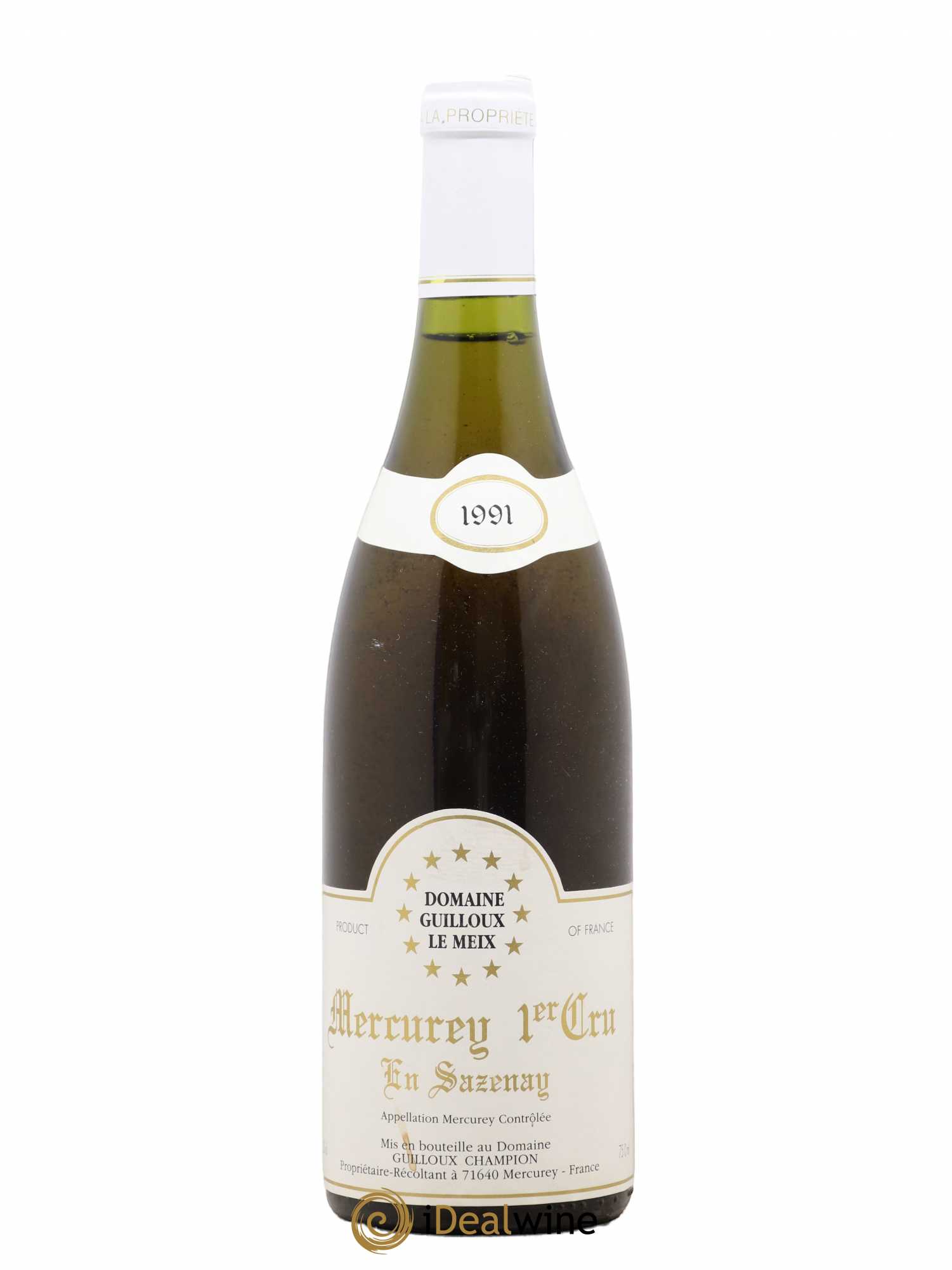 Mercurey 1er Cru En Sazenay Guilloux Champion (sans prix de réserve) 1991 - Posten von 1 Flasche - 0
