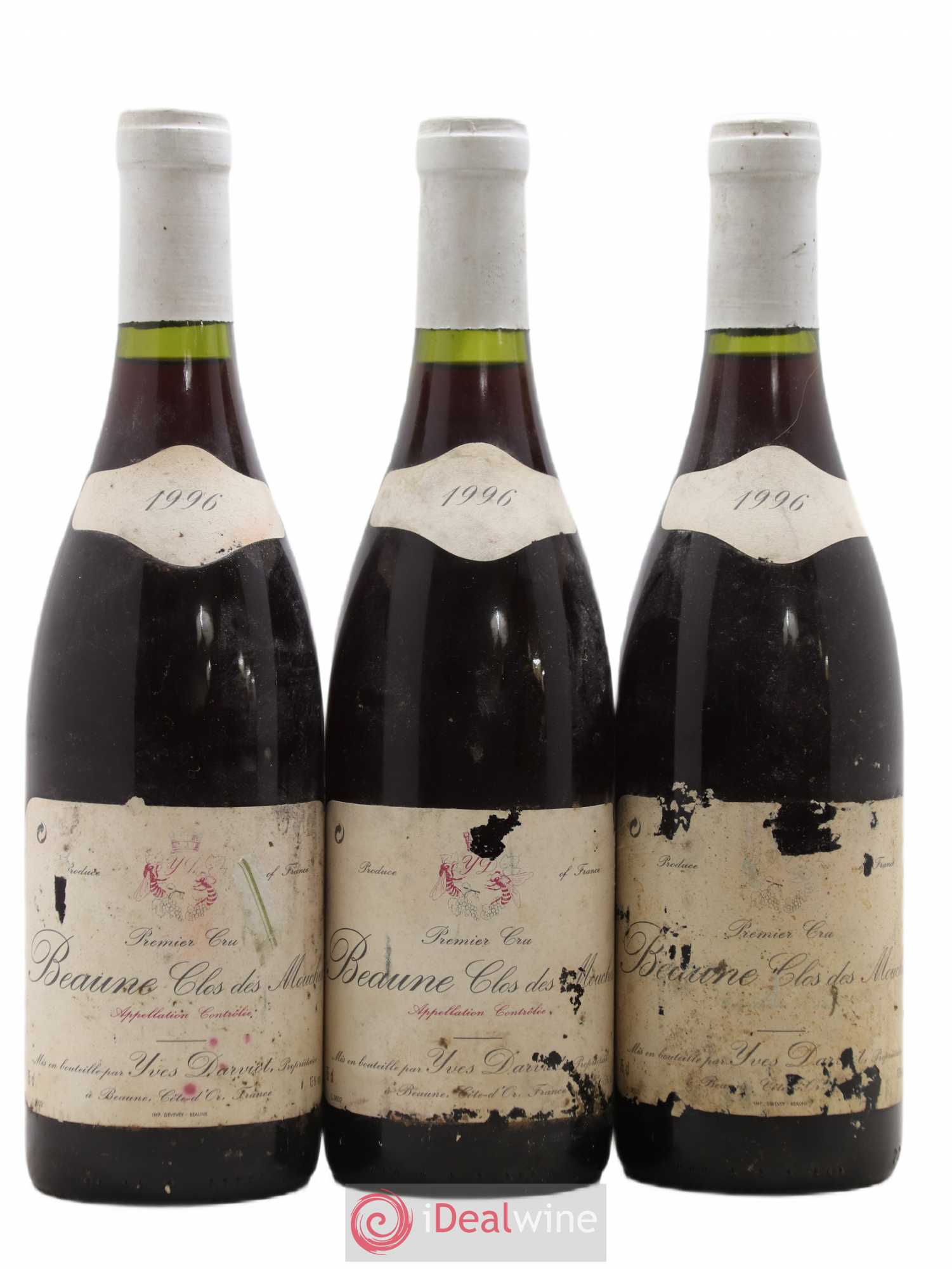 Beaune 1er Cru Clos des Mouches Y Darviot 1996 - Posten von 3 Flaschen - 0
