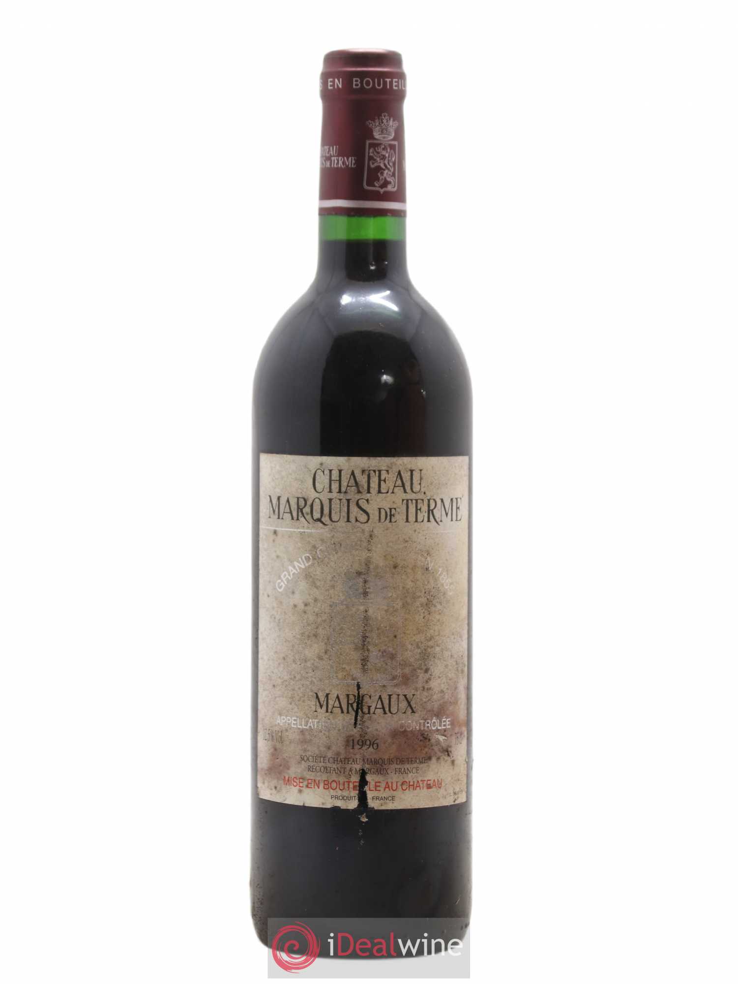 Château Marquis de Terme 4ème Grand Cru Classé 1996 - Lot de 1 bouteille - 0