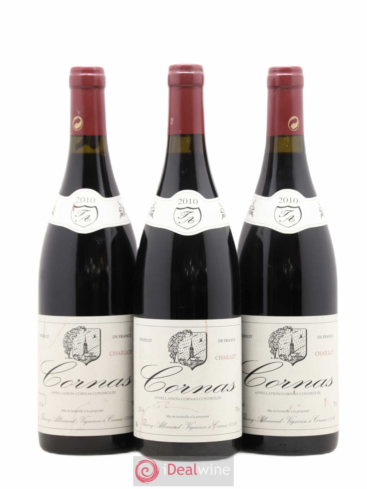 Cornas Chaillot Thierry Allemand 2010 - Lot de 3 bouteilles - 0