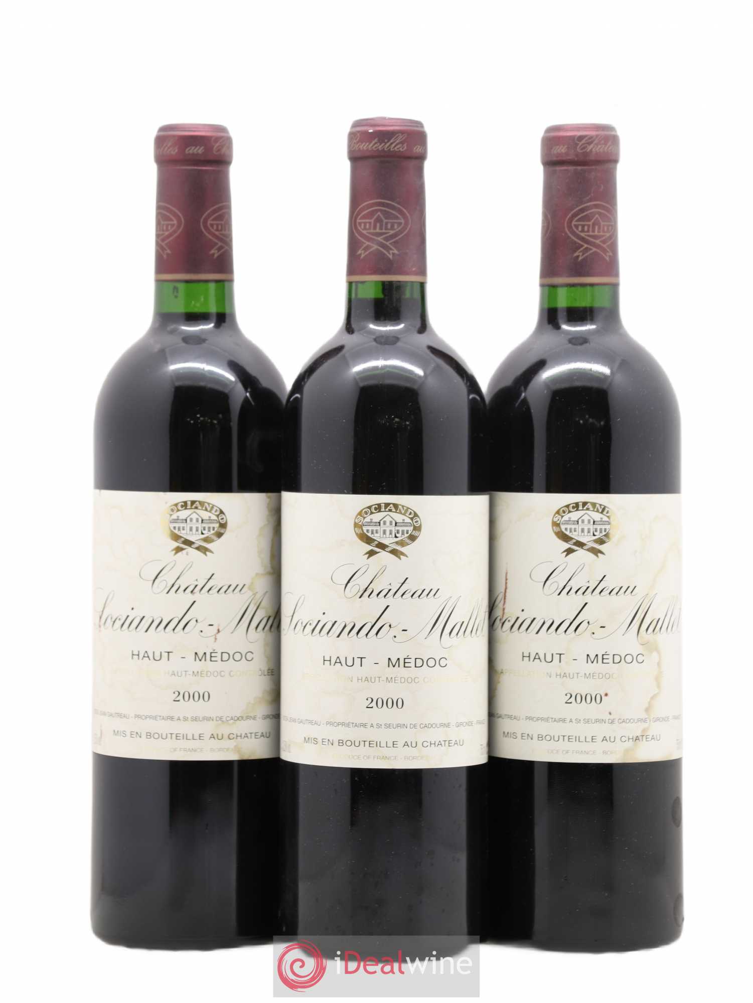 Château Sociando Mallet 2000 - Lot de 6 bouteilles - 1
