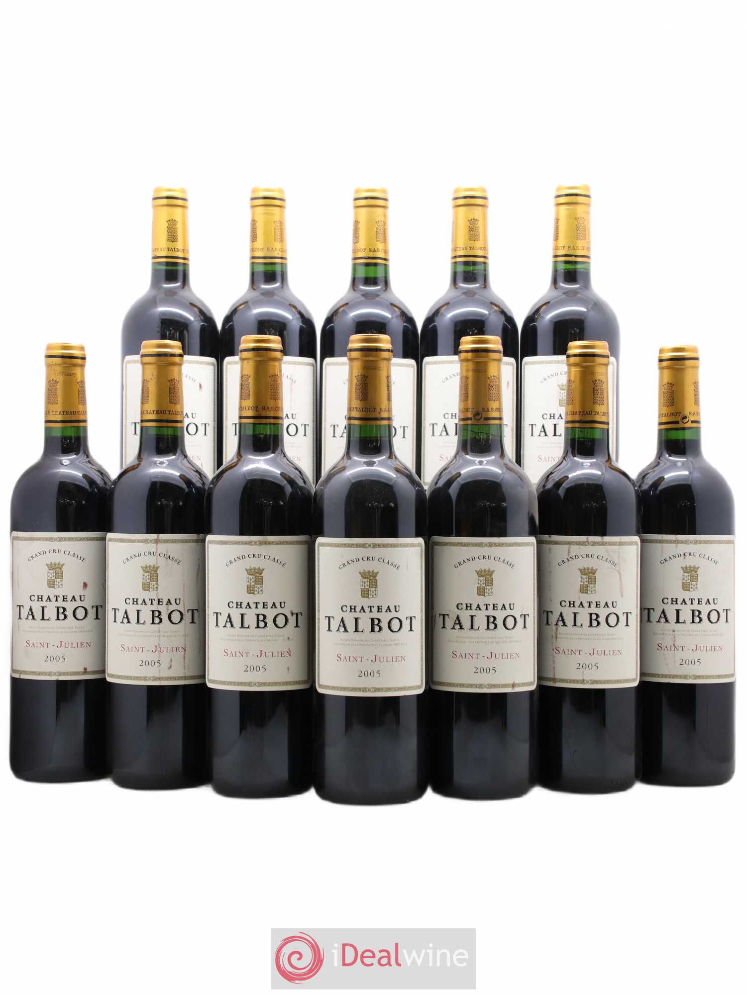 Château Talbot 4ème Grand Cru Classé 2005 - Lot de 12 bouteilles - 0