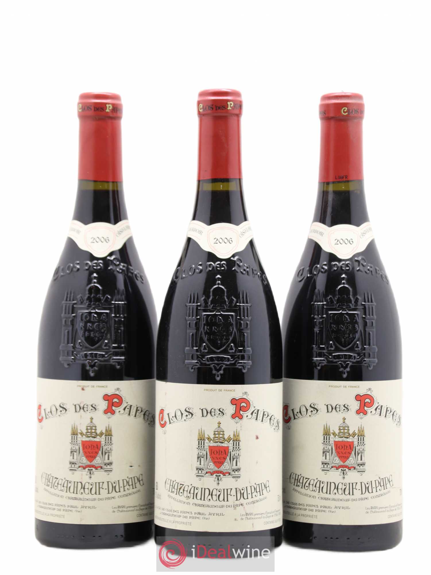 Châteauneuf-du-Pape Clos des Papes - Paul Avril 2006 - Lot de 3 bouteilles - 0