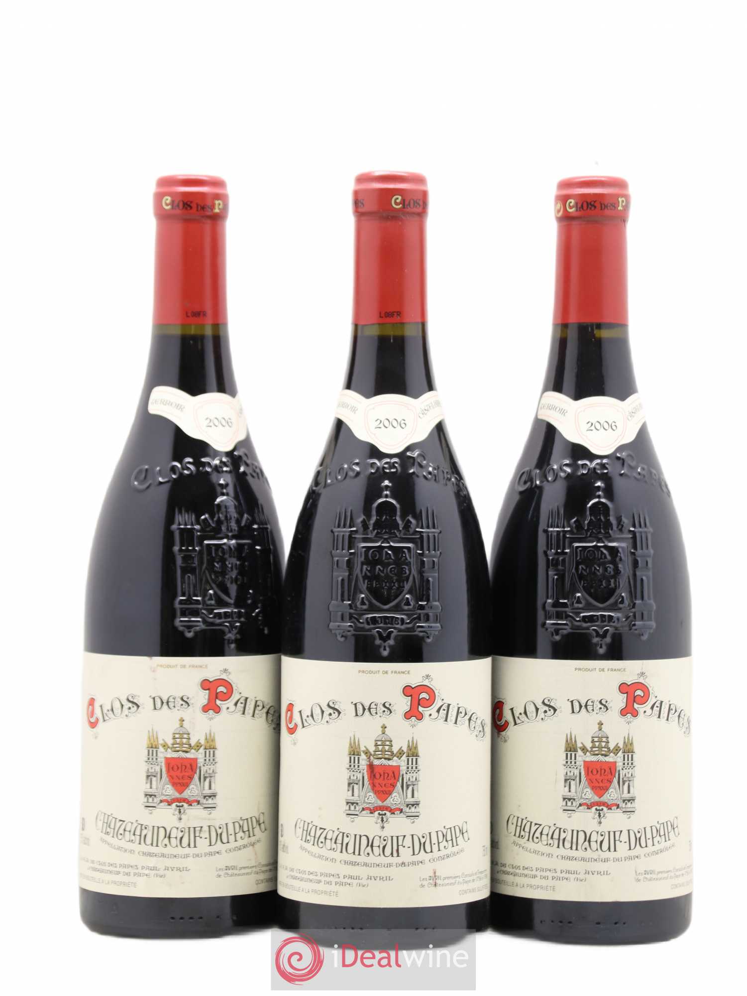 Châteauneuf-du-Pape Clos des Papes - Paul Avril 2006 - Lot de 3 bouteilles - 0