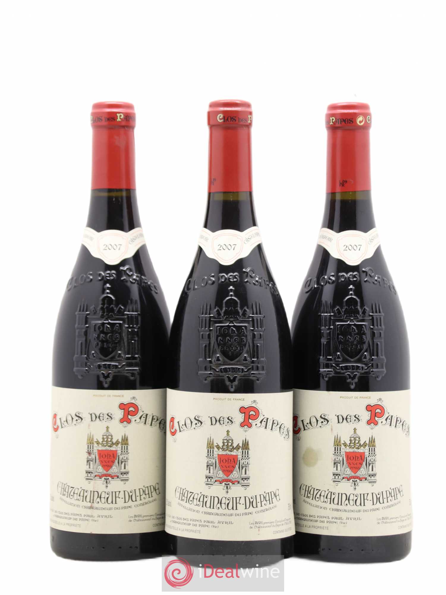 Châteauneuf-du-Pape Clos des Papes - Paul Avril 2007 - Lot de 3 bouteilles - 0