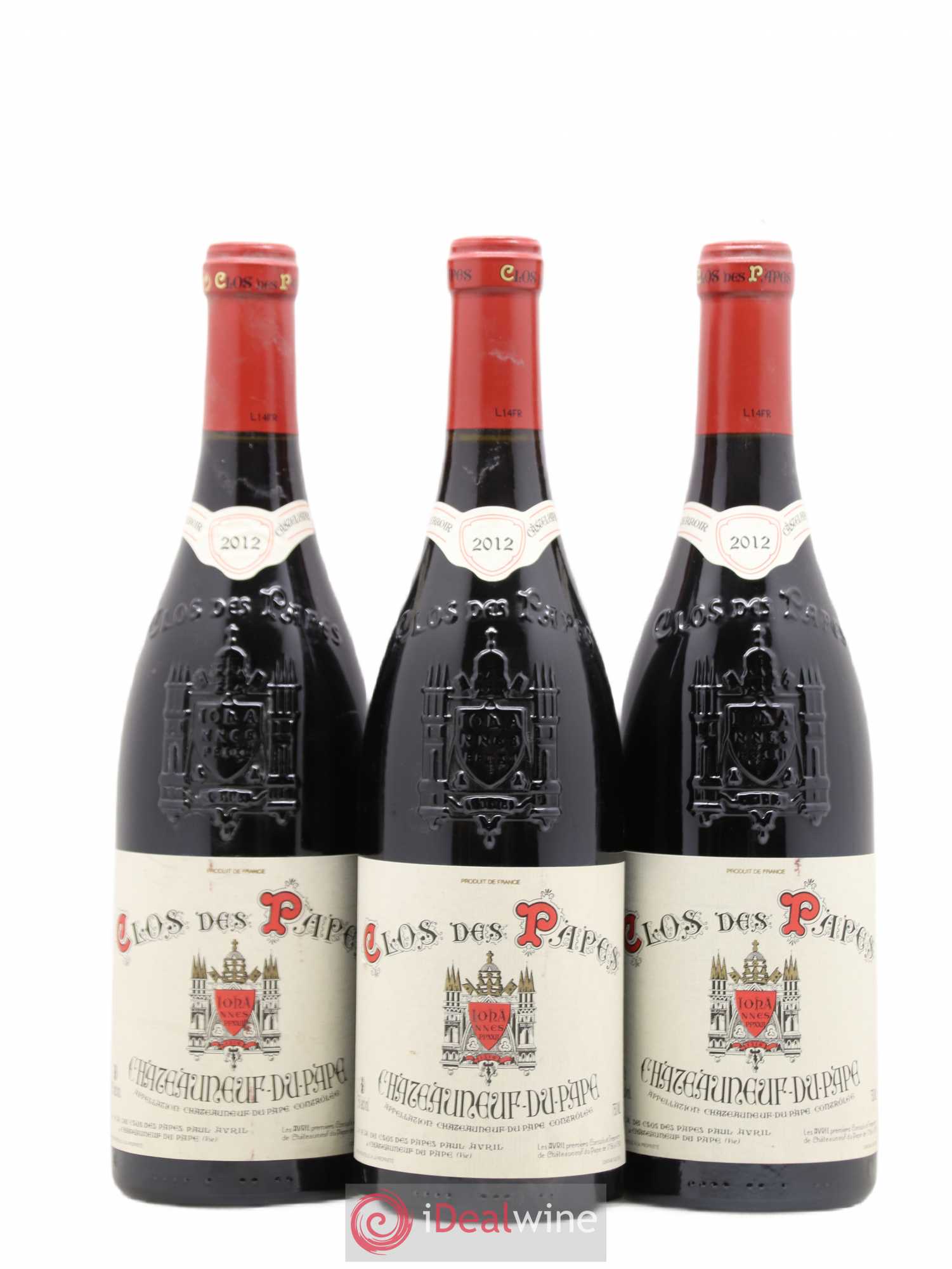 Châteauneuf-du-Pape Clos des Papes - Paul Avril 2012 - Lot de 3 bouteilles - 0