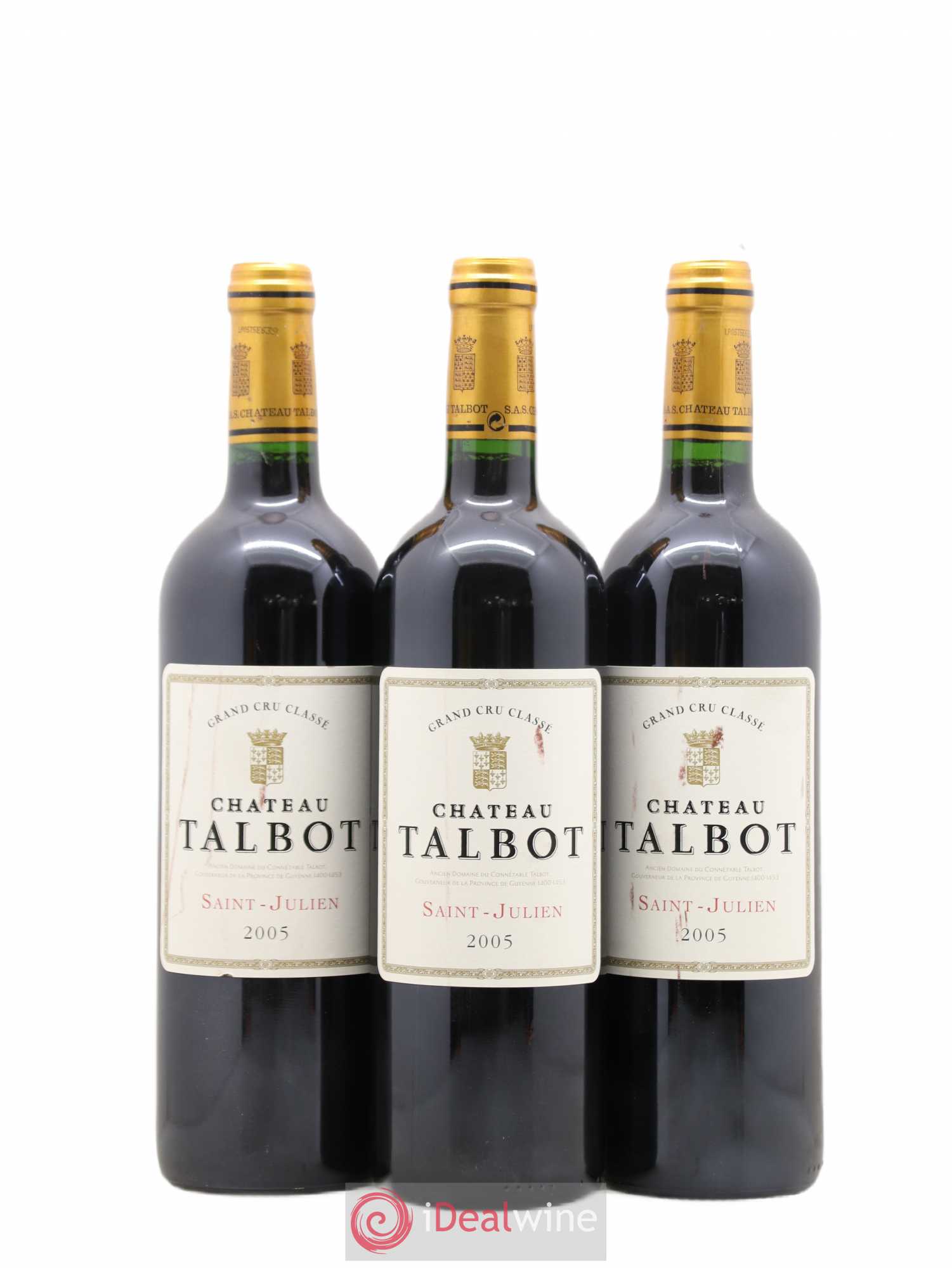 Château Talbot 4ème Grand Cru Classé 2005 - Lot de 3 bouteilles - 0