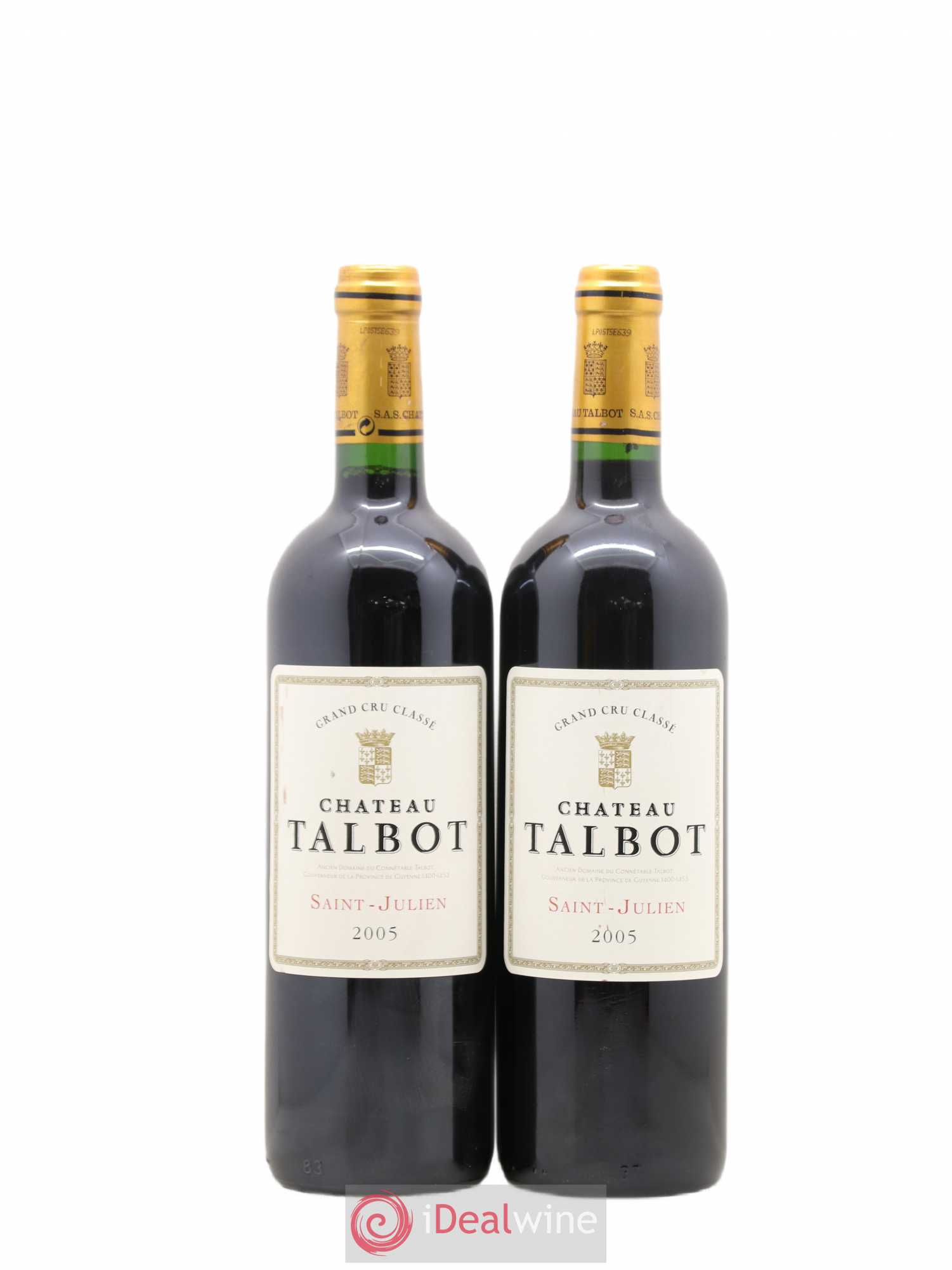 Château Talbot 4ème Grand Cru Classé 2005 - Lot de 2 bouteilles - 0