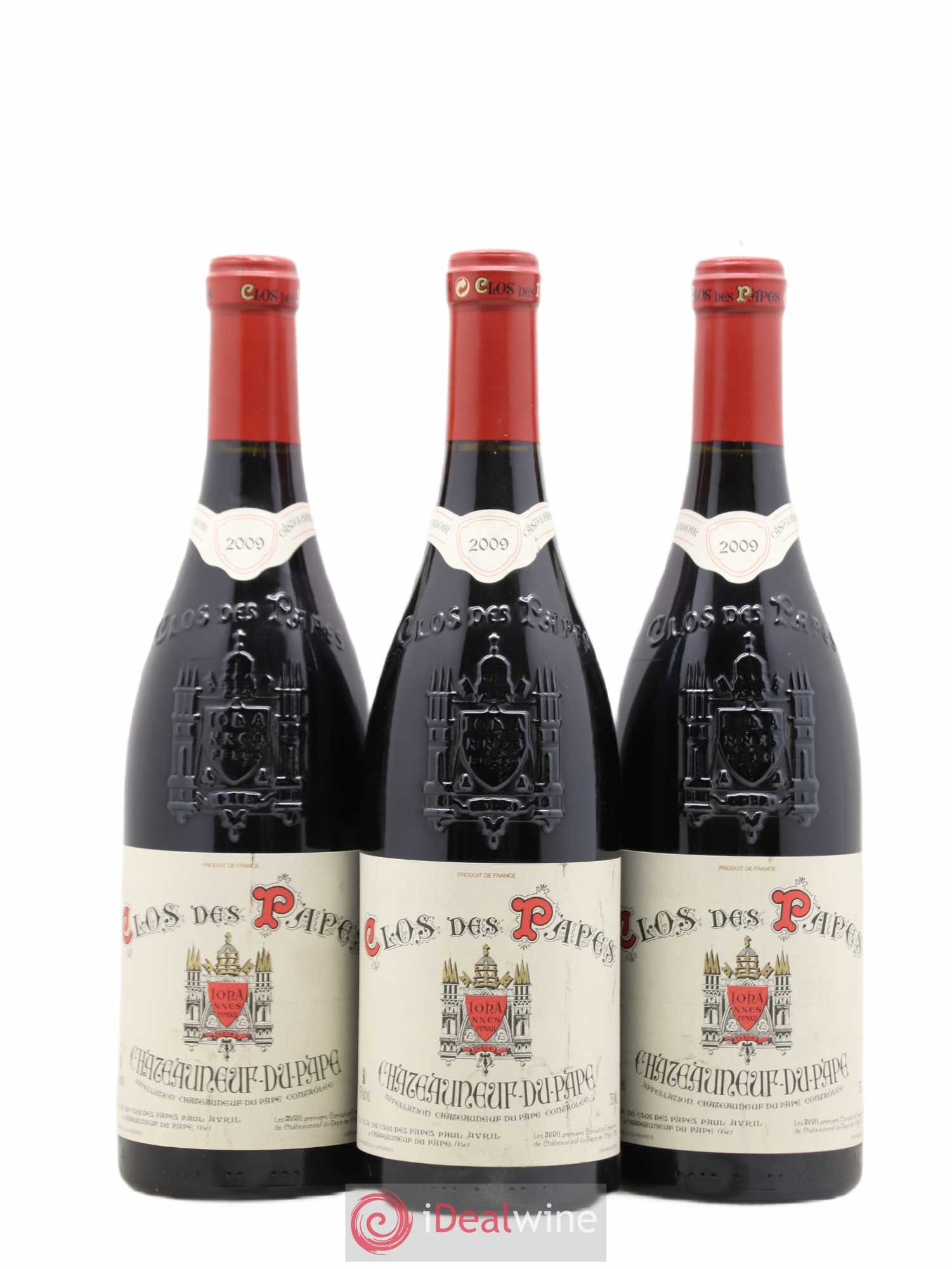 Châteauneuf-du-Pape Clos des Papes - Paul Avril 2009 - Lot de 3 bouteilles - 0