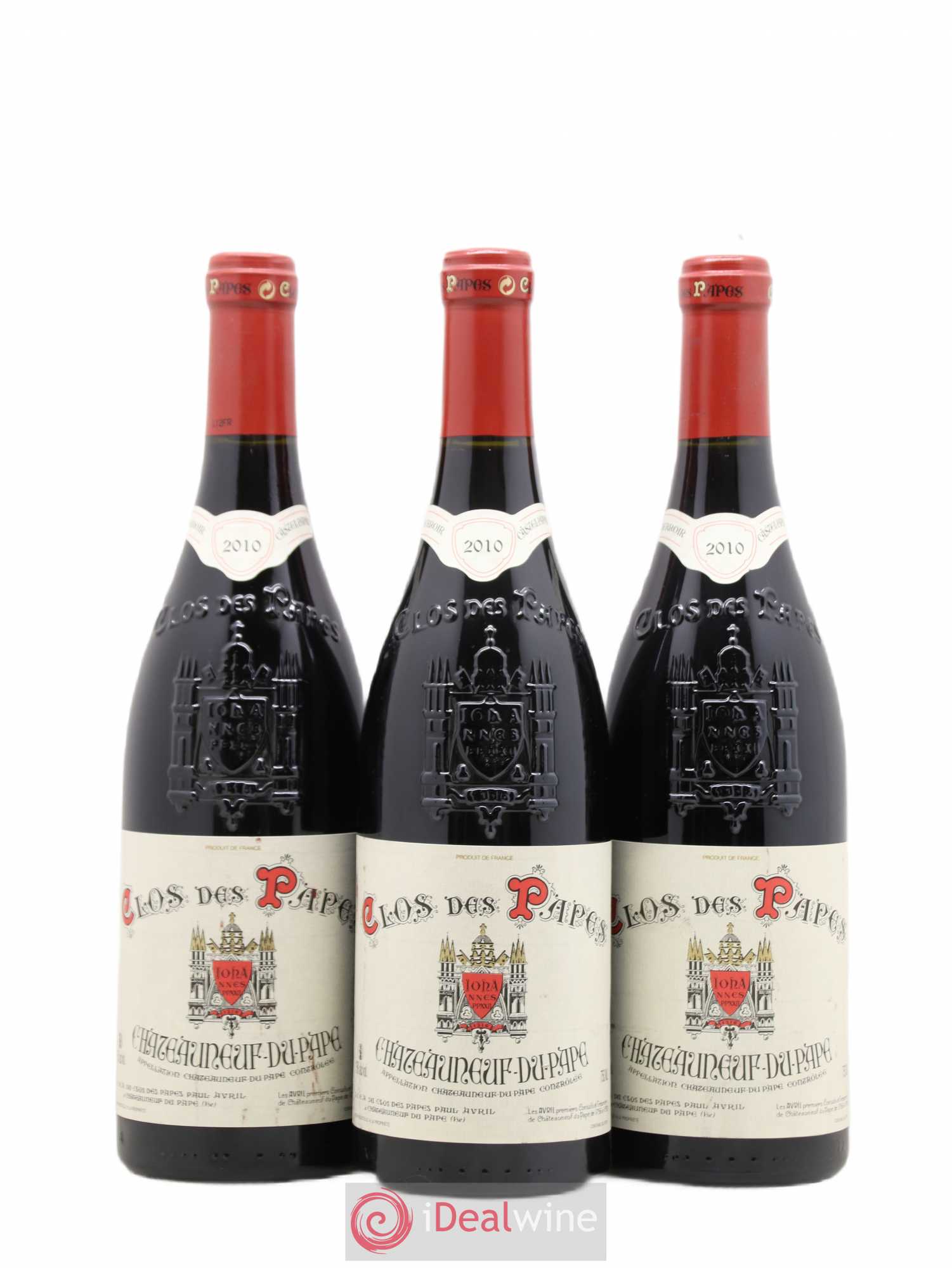Châteauneuf-du-Pape Clos des Papes - Paul Avril 2010 - Lot de 3 bouteilles - 0