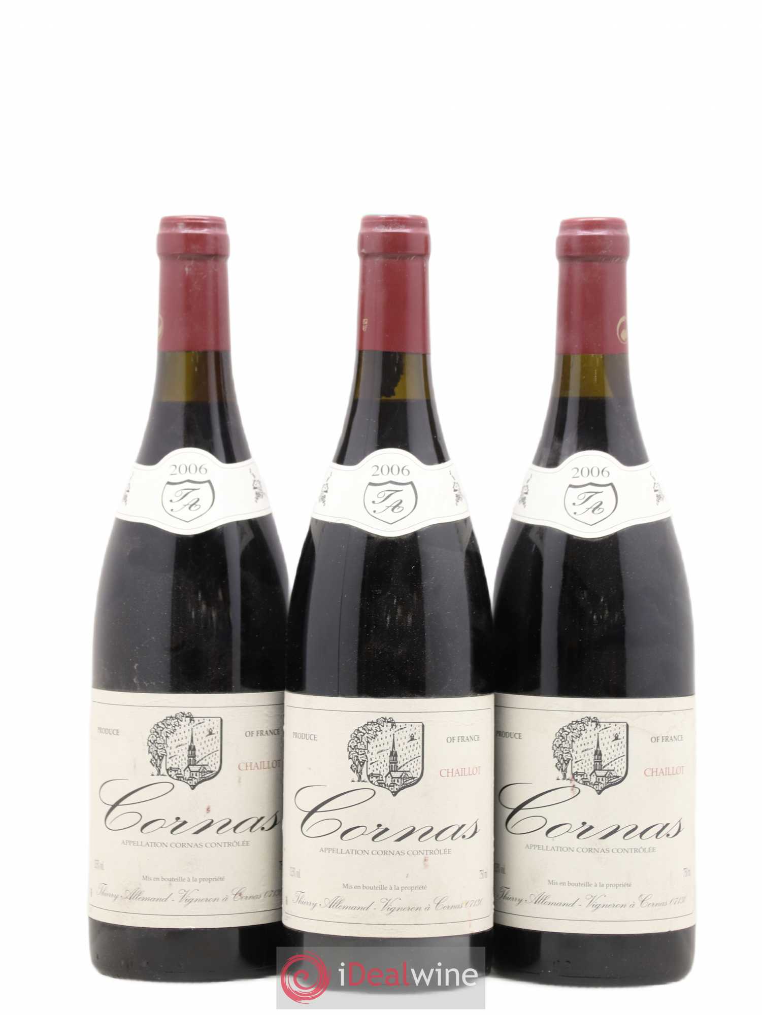 Cornas Chaillot Thierry Allemand 2006 - Lot de 3 bouteilles - 0