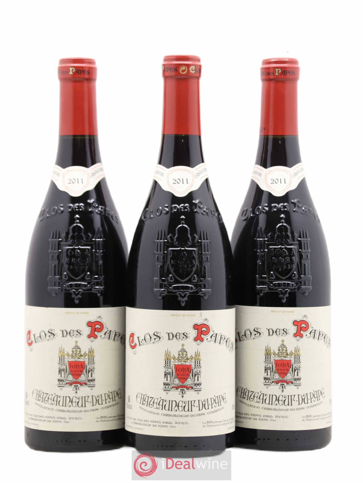 Châteauneuf-du-Pape Clos des Papes - Paul Avril 2011 - Lot de 3 bouteilles - 0