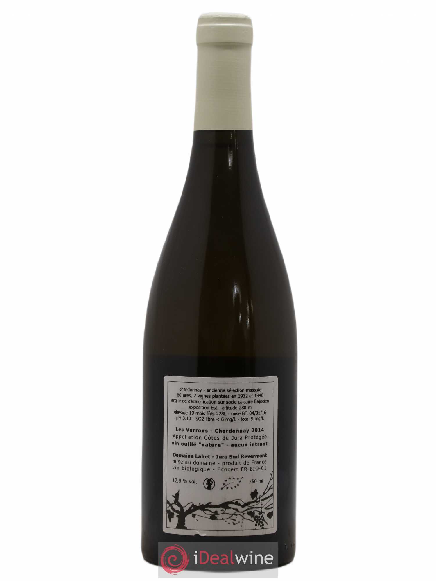 Côtes du Jura Chardonnay Les Varrons Romain - Julien - Charline Labet 2014 - Lot de 1 bouteille - 1