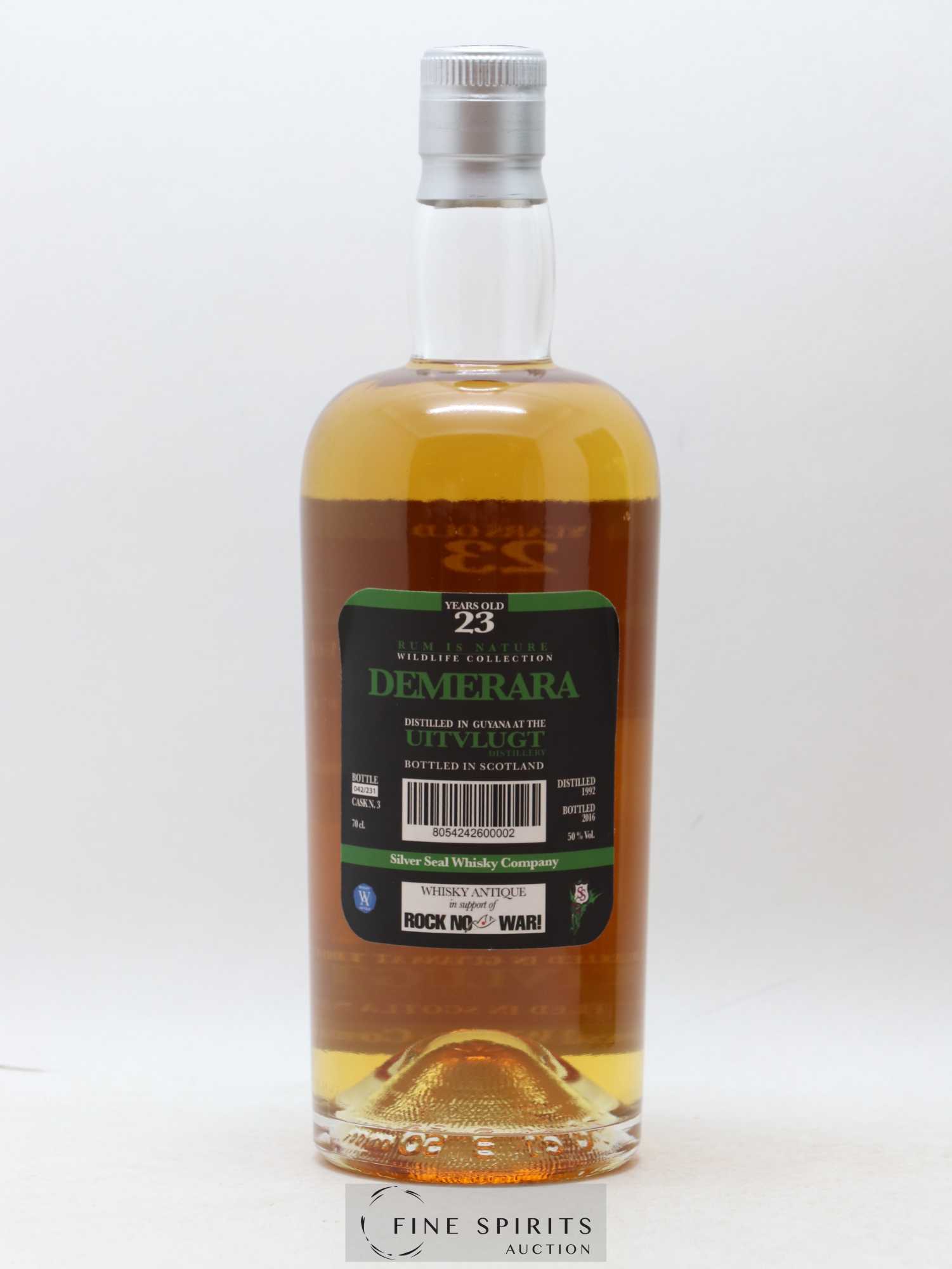 Uitvlugt 23 years 1992 Silver Seal Whisky Company Rum is Nature Cask n°3 - One of 231 - bottled 2016 Wildlife Collection - Lot de 1 bouteille - 2
