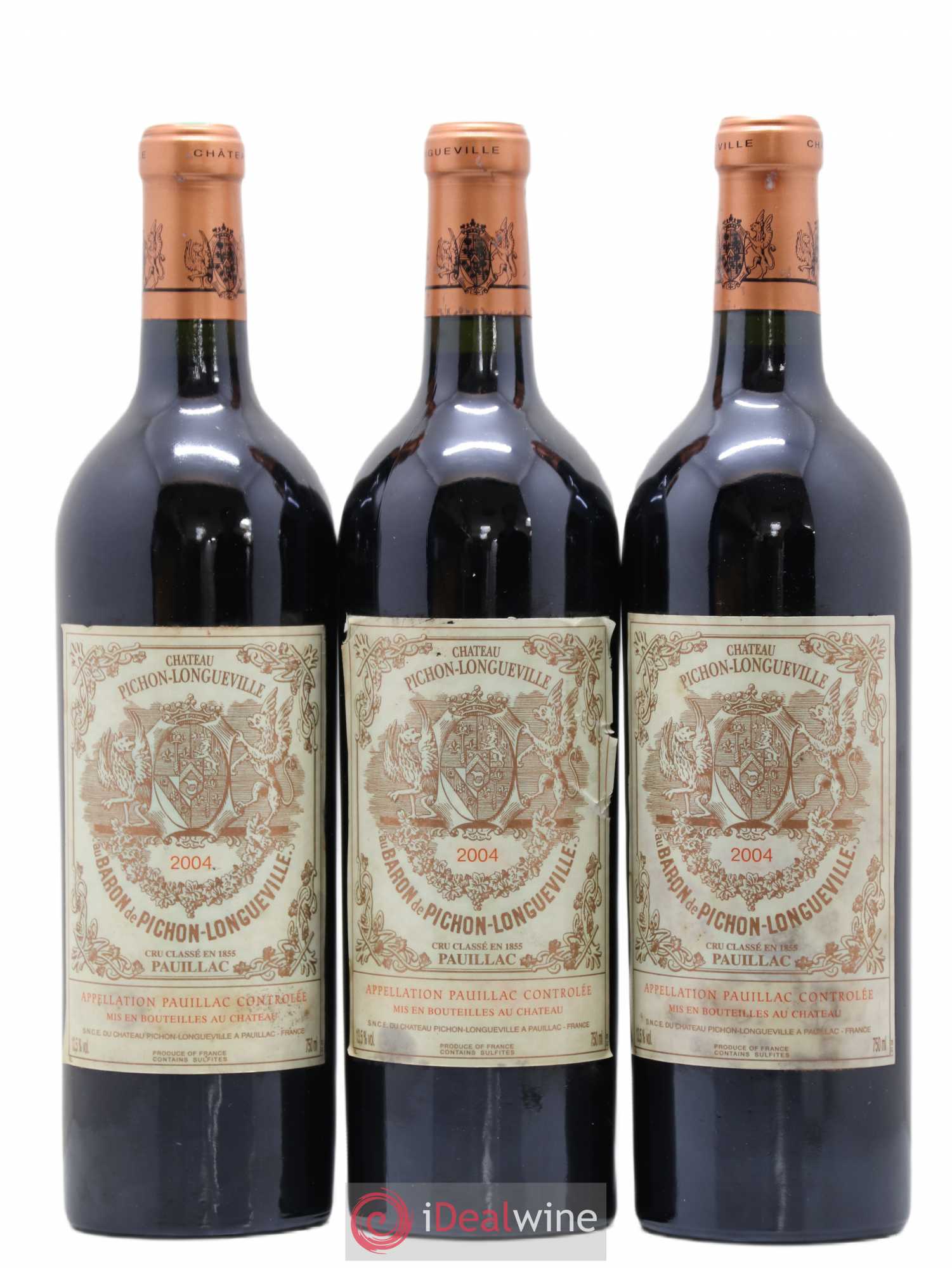 Pichon Longueville Baron 2ème Grand Cru Classé 2004 - Lot de 3 bouteilles - 0