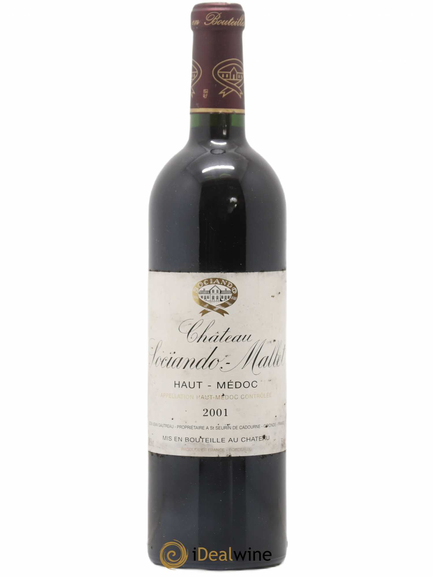 Château Sociando Mallet 2001 - Lot de 1 bouteille - 0