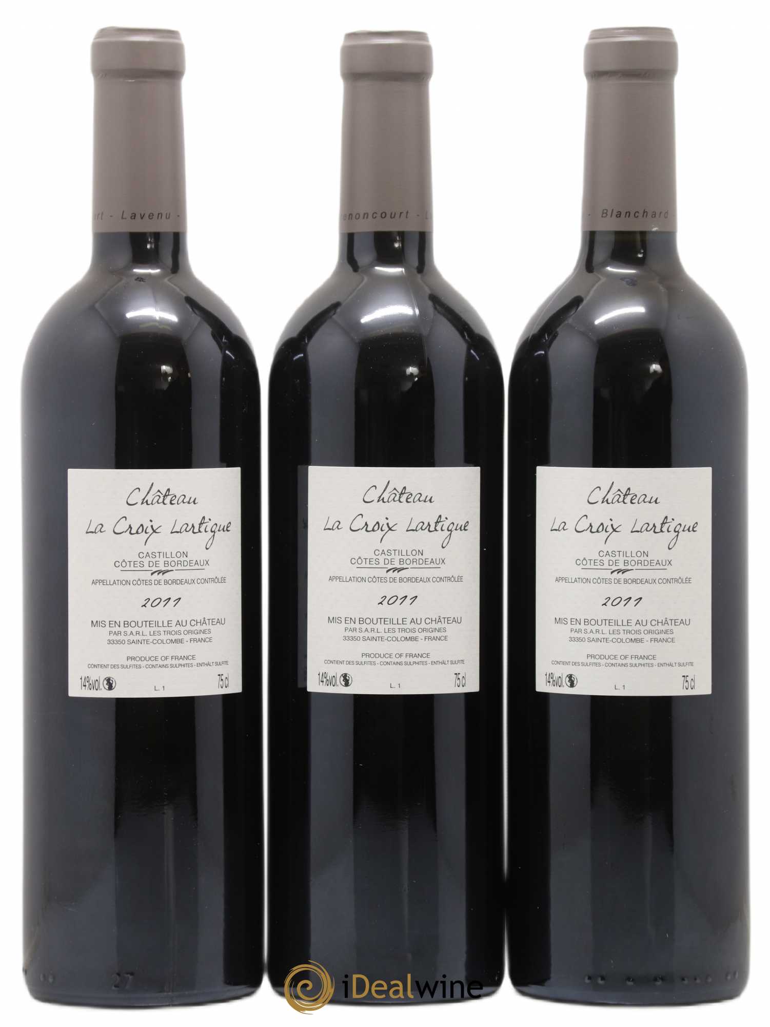 Château La Croix Lartigue 2011 - Lot de 3 bouteilles - 1