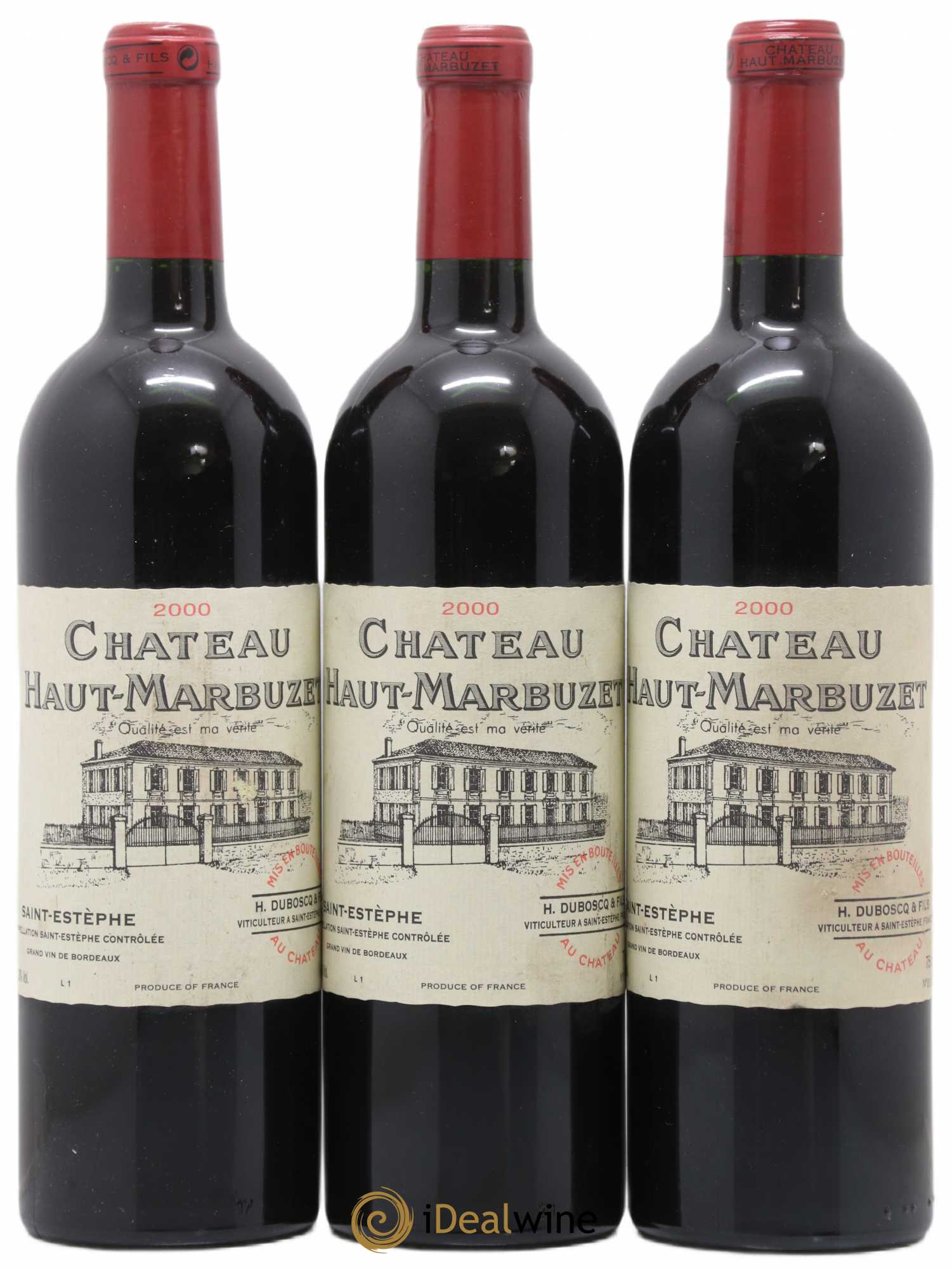 Château Haut Marbuzet 2000 - Lot de 3 bouteilles - 0