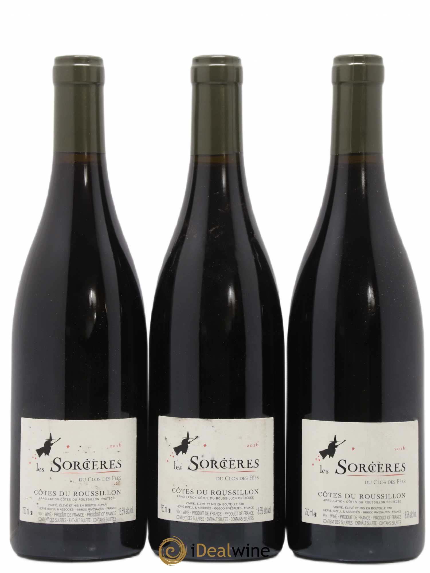 Côtes du Roussillon Clos des Fées Les Sorcières Hervé Bizeul 2016 - Lot de 3 bouteilles - 0
