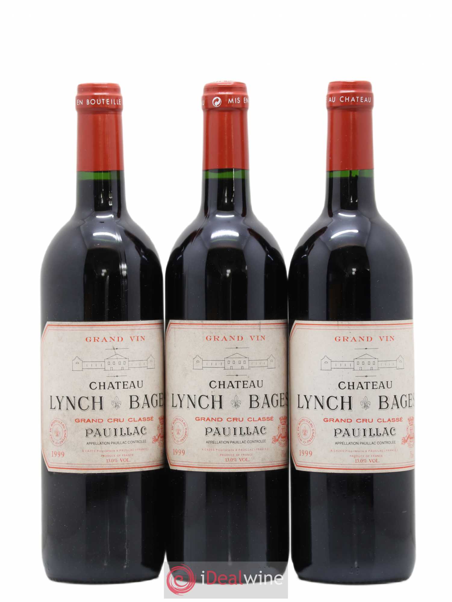 Château Lynch Bages 5ème Grand Cru Classé 1999 - Lot de 3 bouteilles - 0