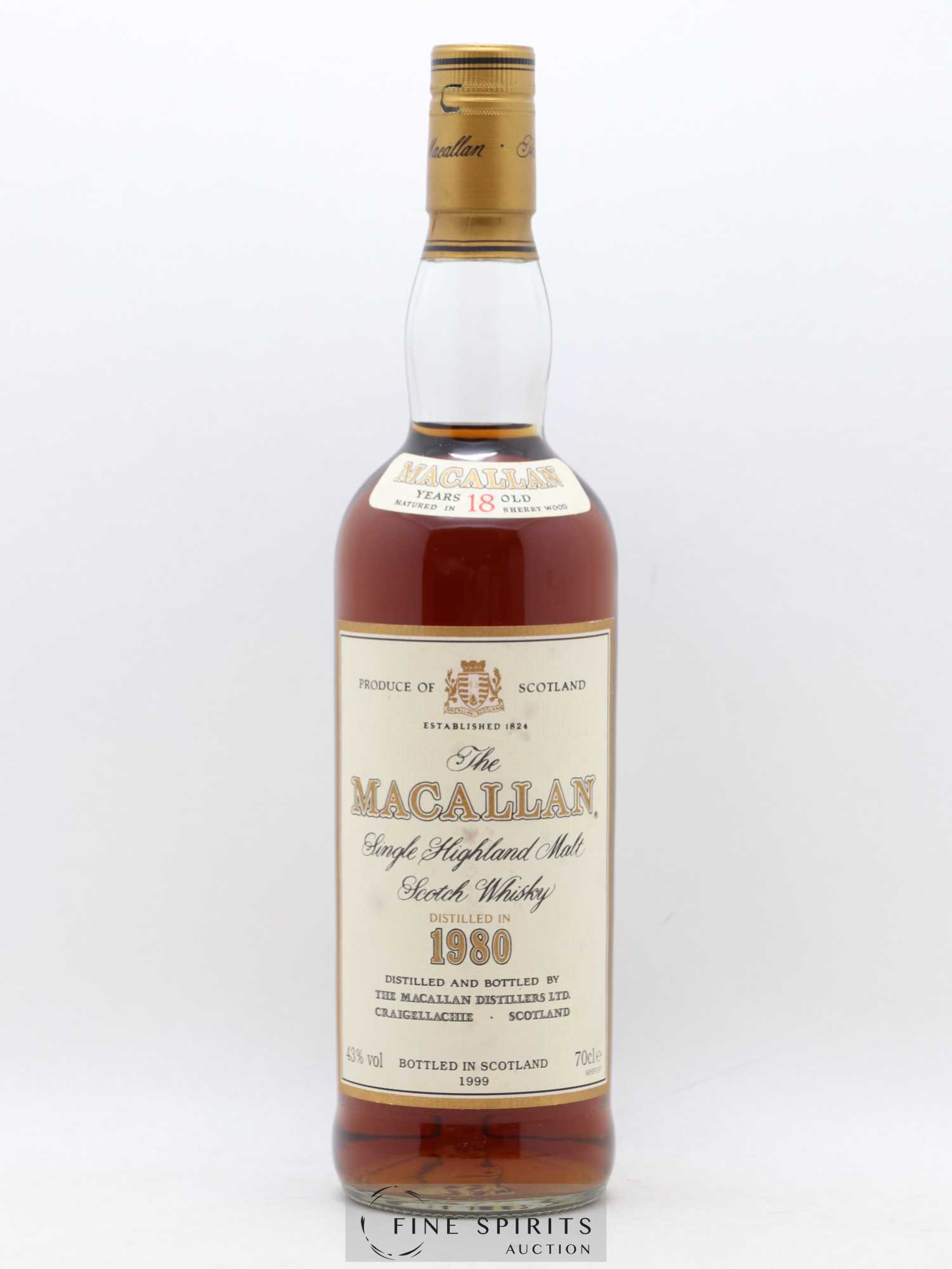 Macallan (The) 18 years 1980 Of. Sherry Wood Matured - bottled 1999 - Lot de 1 bouteille - 1