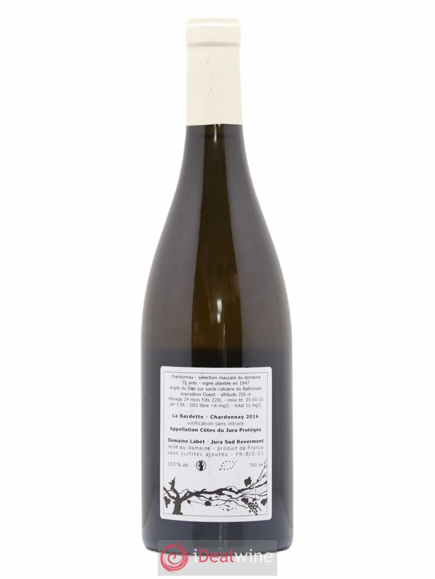 Côtes du Jura Chardonnay La Bardette Romain - Julien - Charline Labet 2016 - Lot de 1 bouteille - 1
