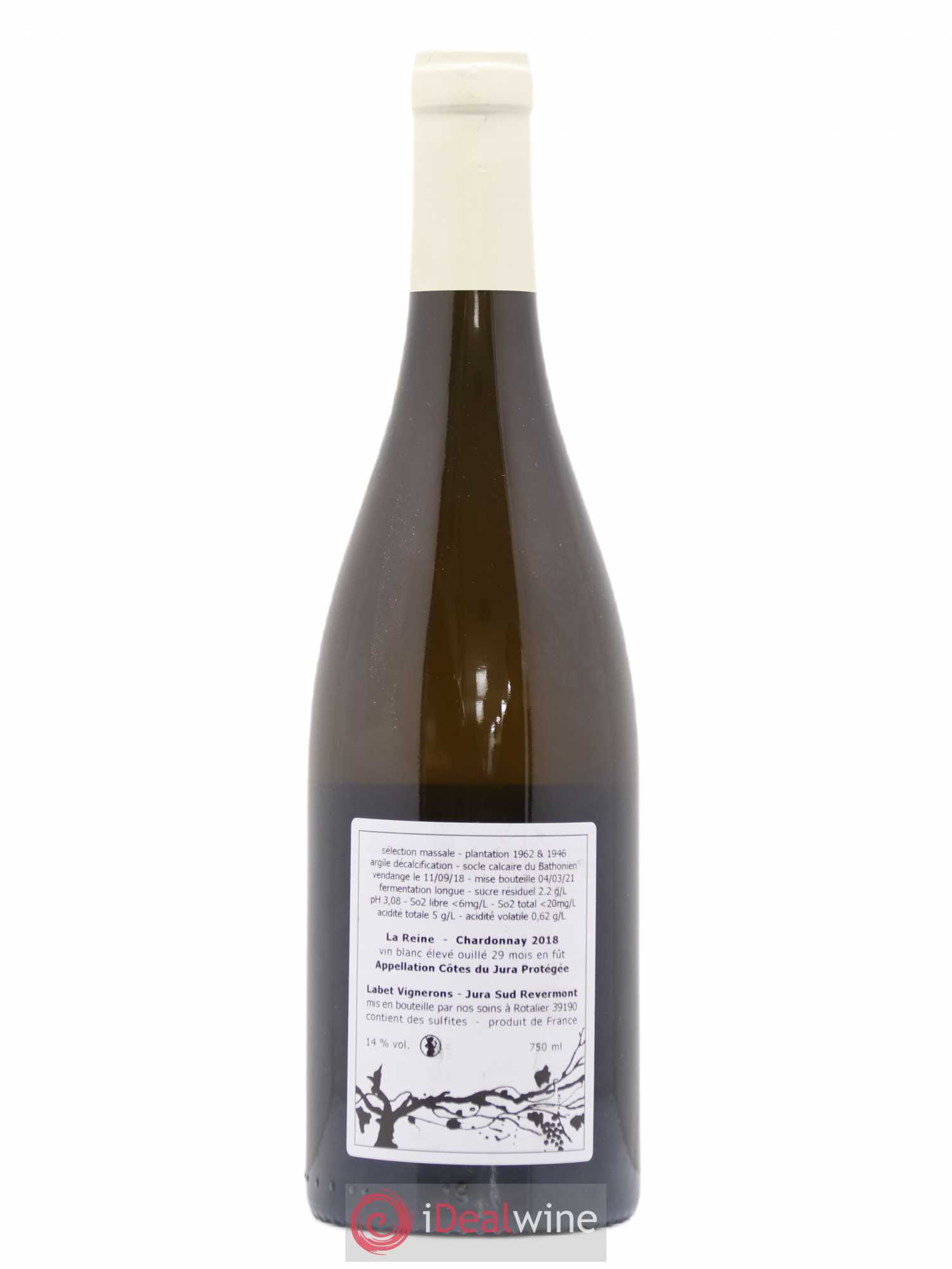 Côtes du Jura Chardonnay La Reine Romain - Julien - Charline Labet 2018 - Lot de 1 bouteille - 1