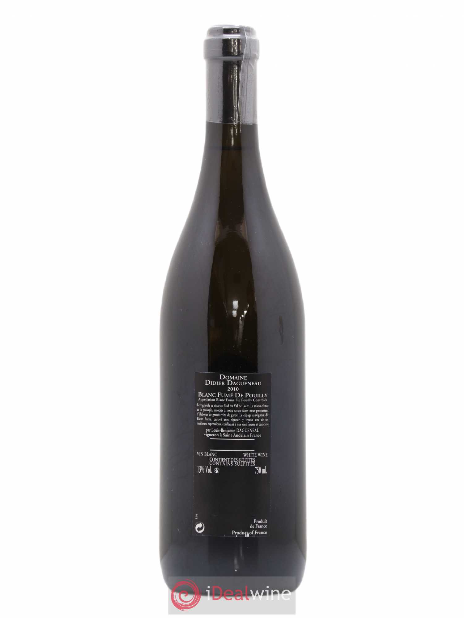 Vin de France (anciennement Pouilly-Fumé) Silex Dagueneau (Domaine Didier - Louis-Benjamin) 2010 - Lot de 1 bouteille - 1