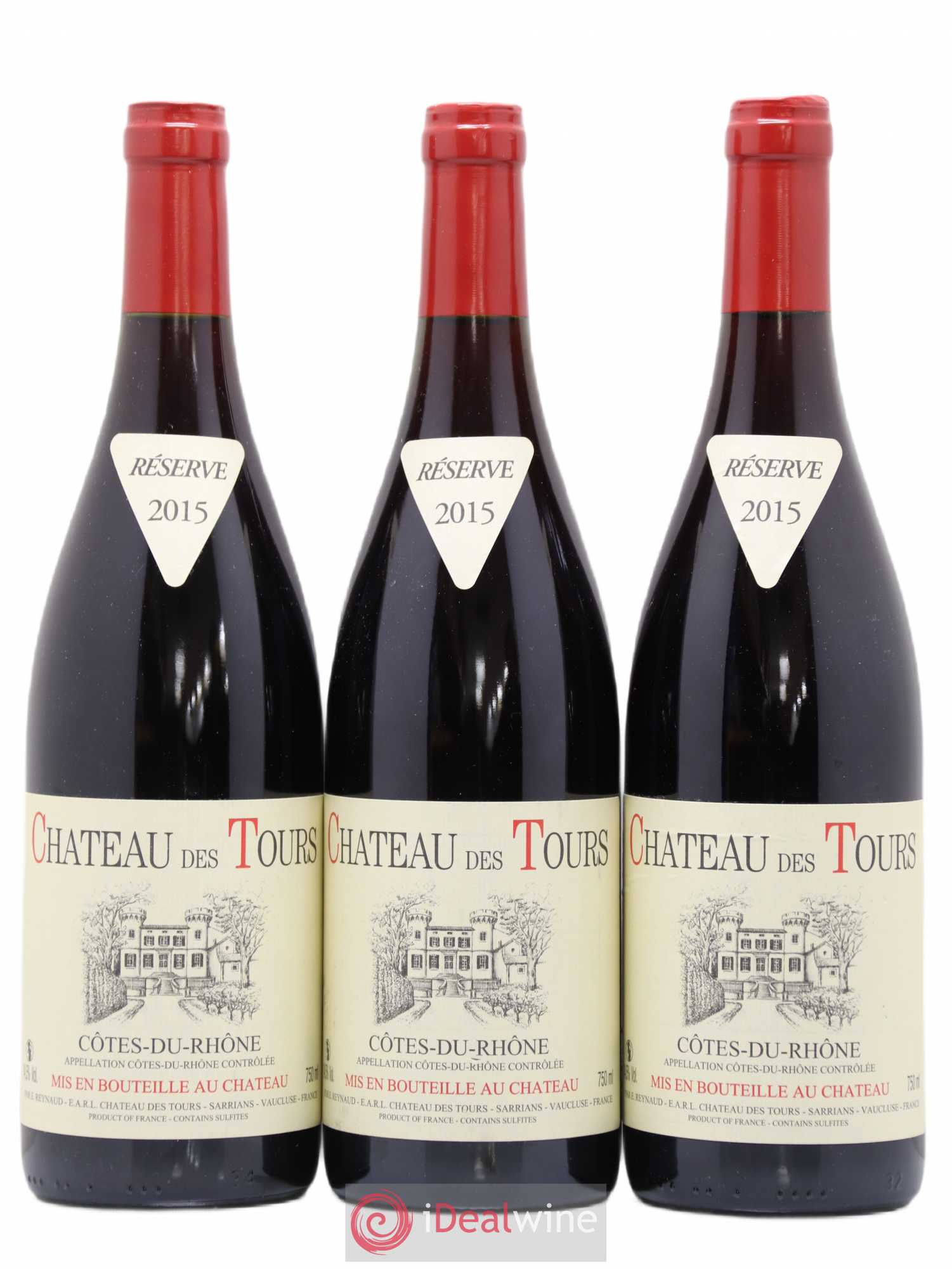 Côtes-du-Rhône Château des Tours Emmanuel Reynaud 2015 - Lot de 3 bouteilles - 0