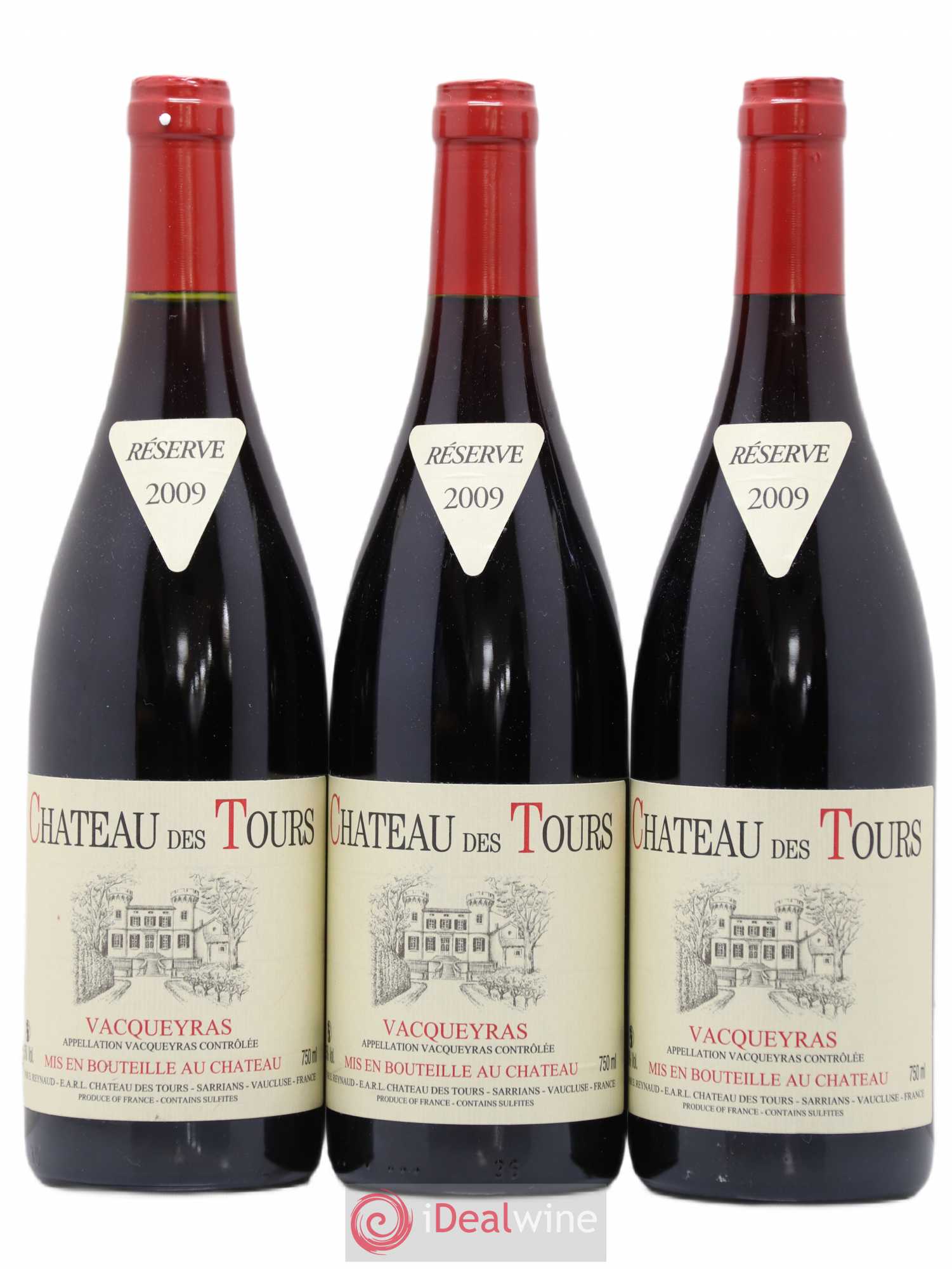Vacqueyras Château des Tours Emmanuel Reynaud 2009 - Lot de 3 bouteilles - 0