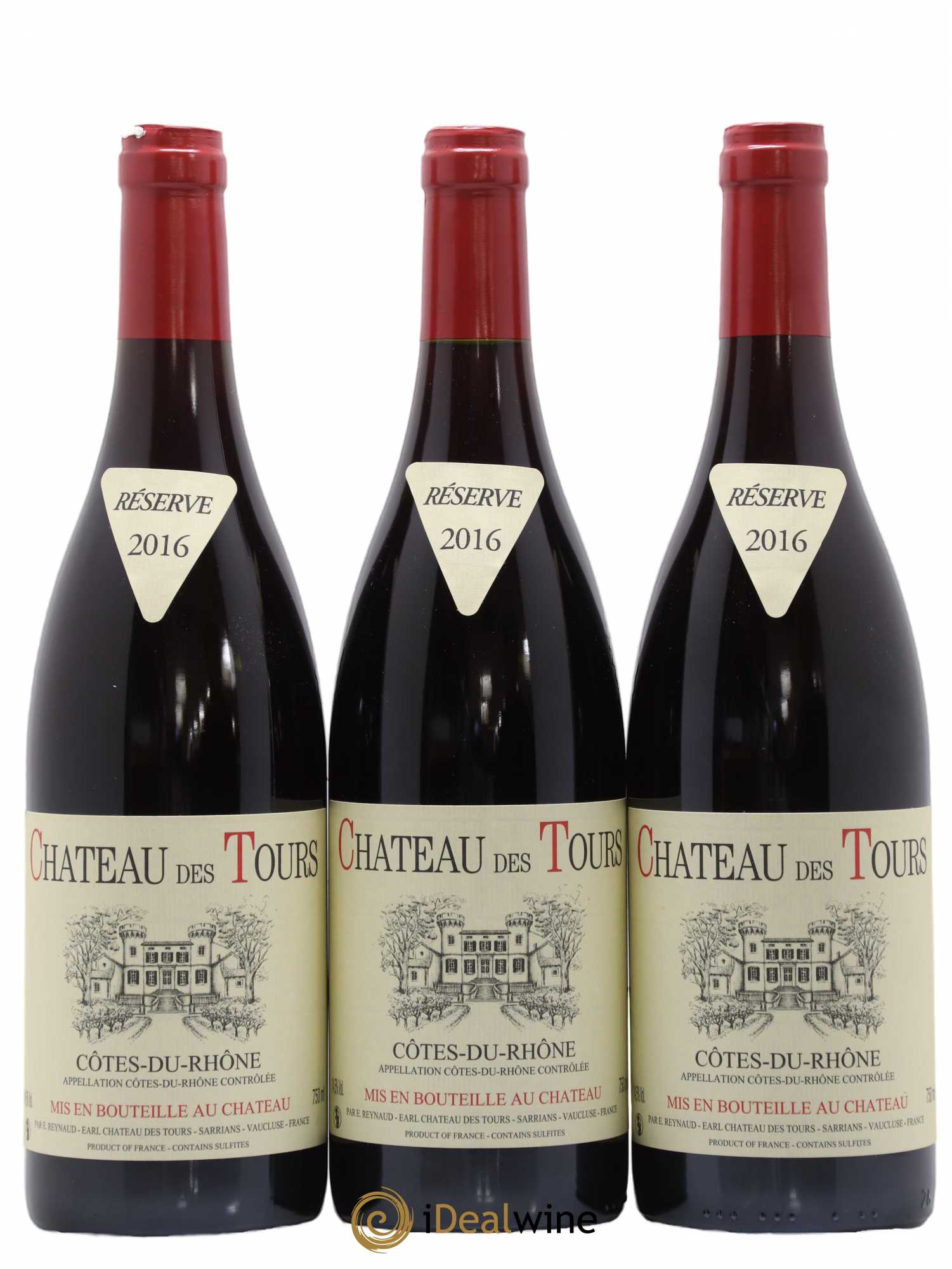 Côtes-du-Rhône Château des Tours Emmanuel Reynaud 2016 - Lot de 3 bouteilles - 0