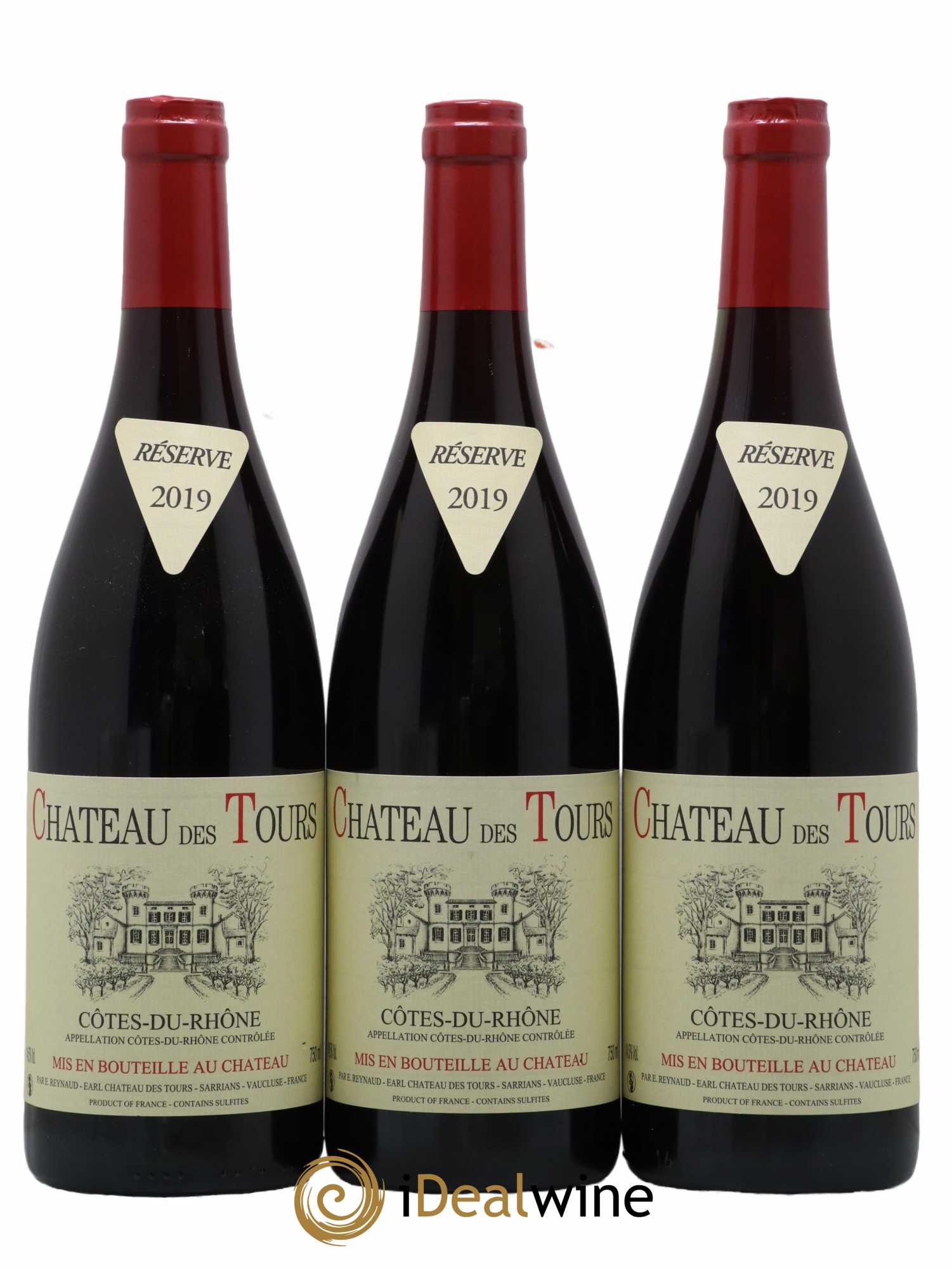 Côtes-du-Rhône Château des Tours Emmanuel Reynaud 2019 - Lot de 3 bouteilles - 0