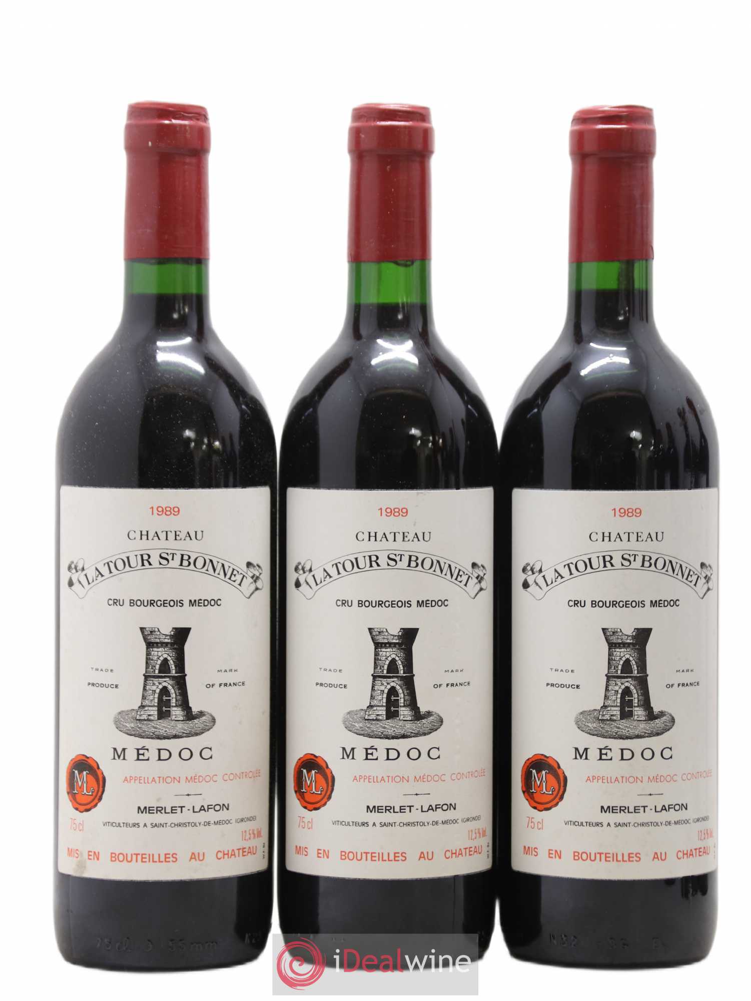 Château la Tour Saint-Bonnet Cru Bourgeois 1989 - Lot de 12 bouteilles - 1