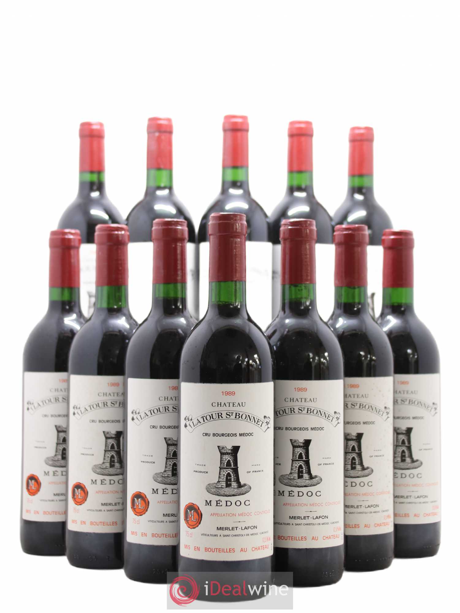 Château la Tour Saint-Bonnet Cru Bourgeois 1989 - Lot de 12 bouteilles - 0