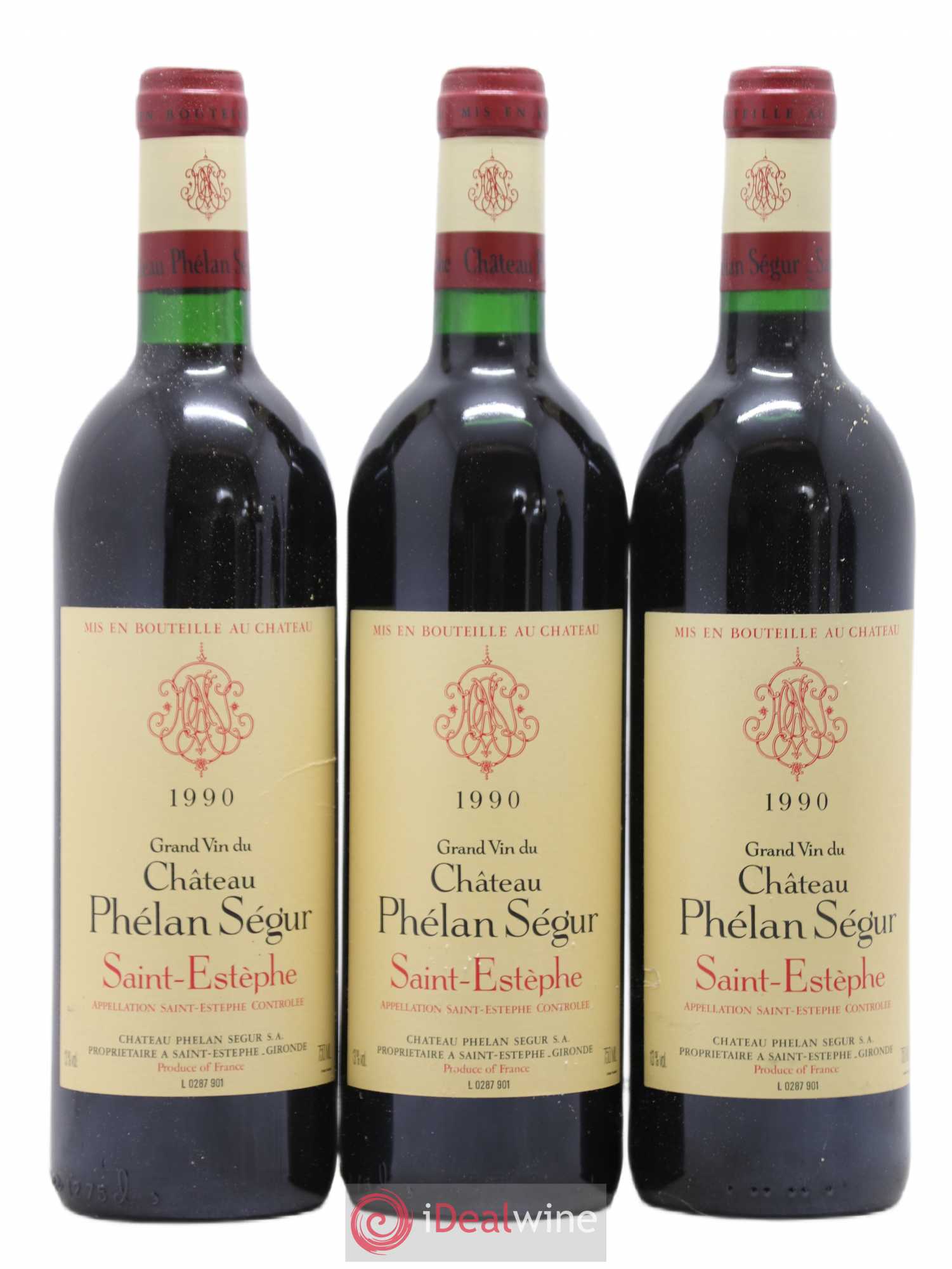 Château Phélan Ségur 1990 - Lot de 12 bouteilles - 1