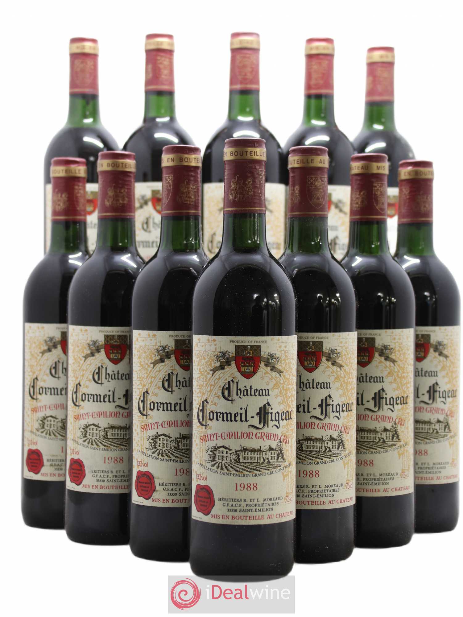 Château Cormeil Figeac 1988 - Lot de 12 bouteilles - 0