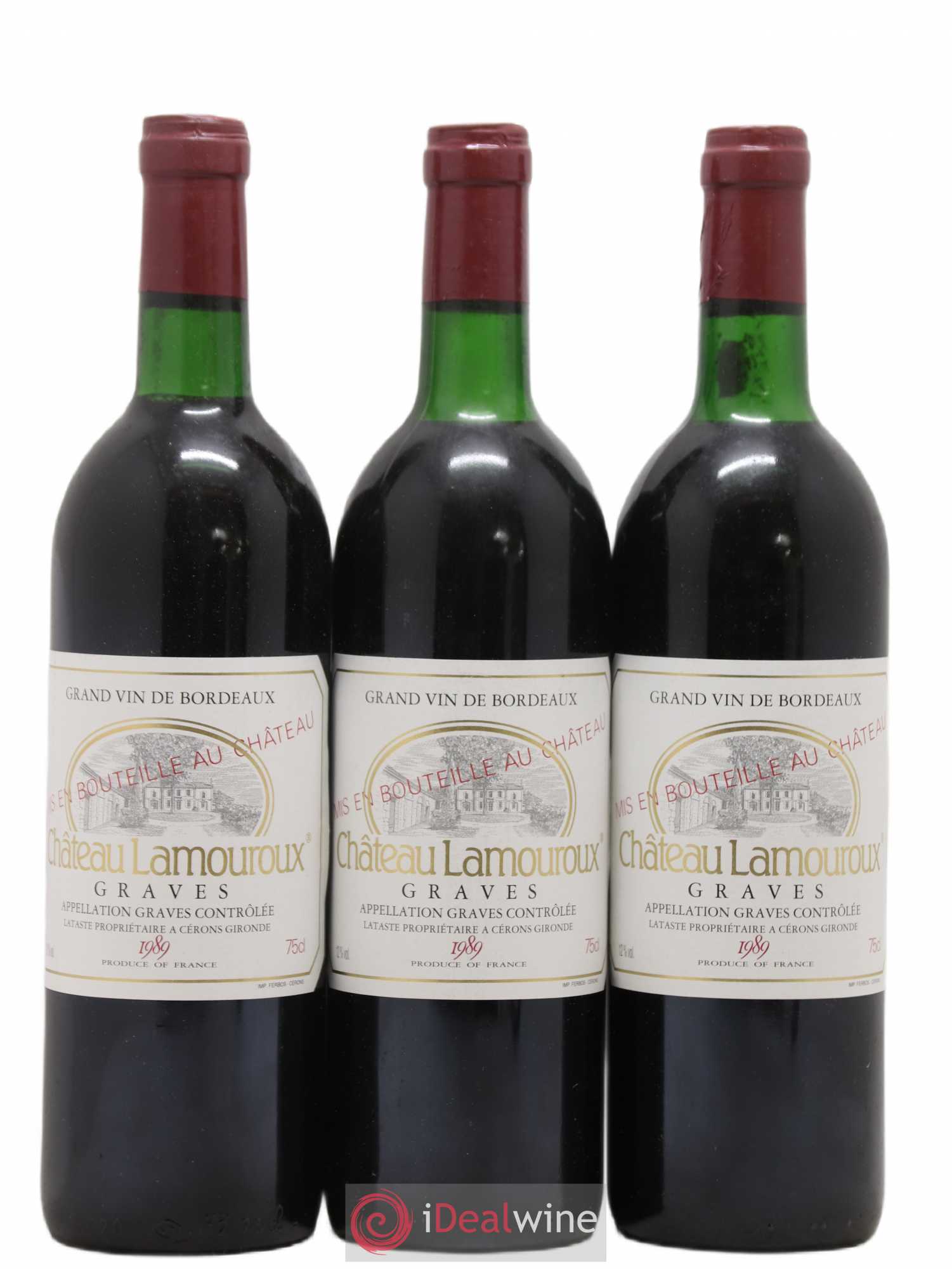 Graves Château Lamouroux 1989 - Lot de 12 bouteilles - 1