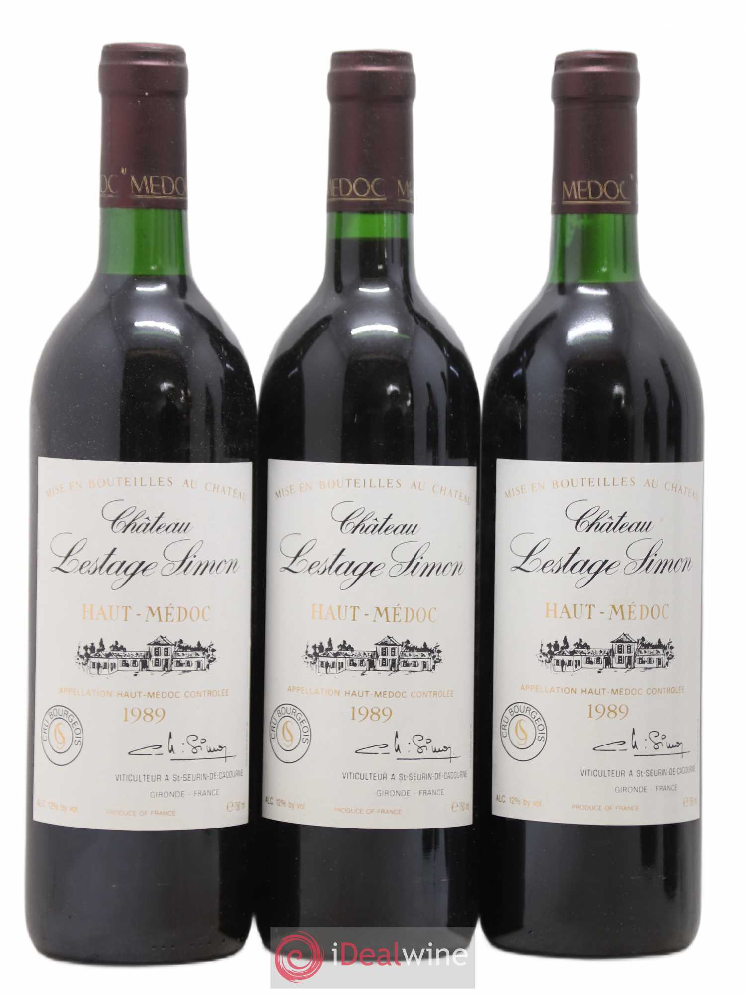 Château Lestage Simon Cru Bourgeois 1989 - Lot de 12 bouteilles - 1