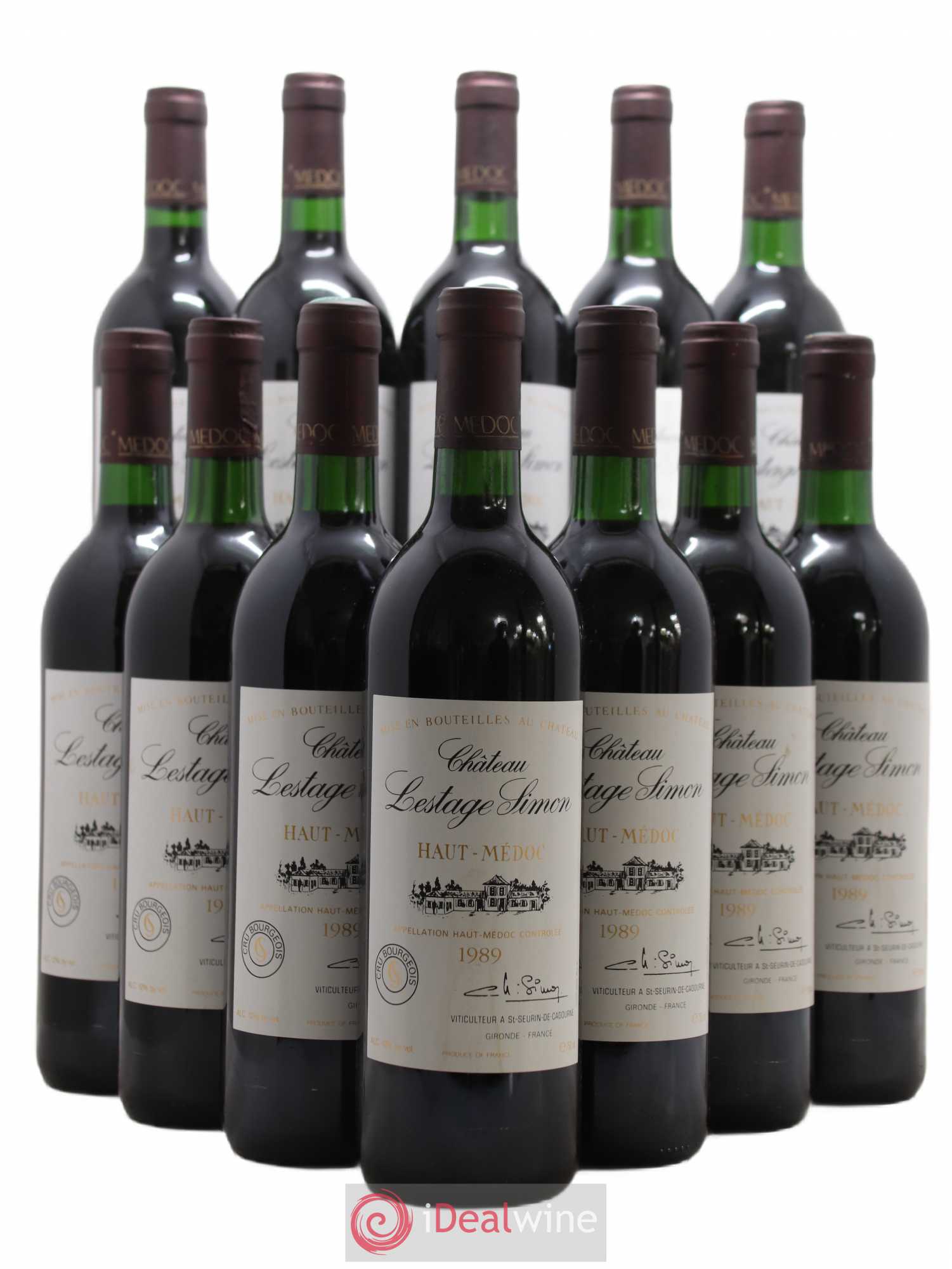 Château Lestage Simon Cru Bourgeois 1989 - Lot de 12 bouteilles - 0