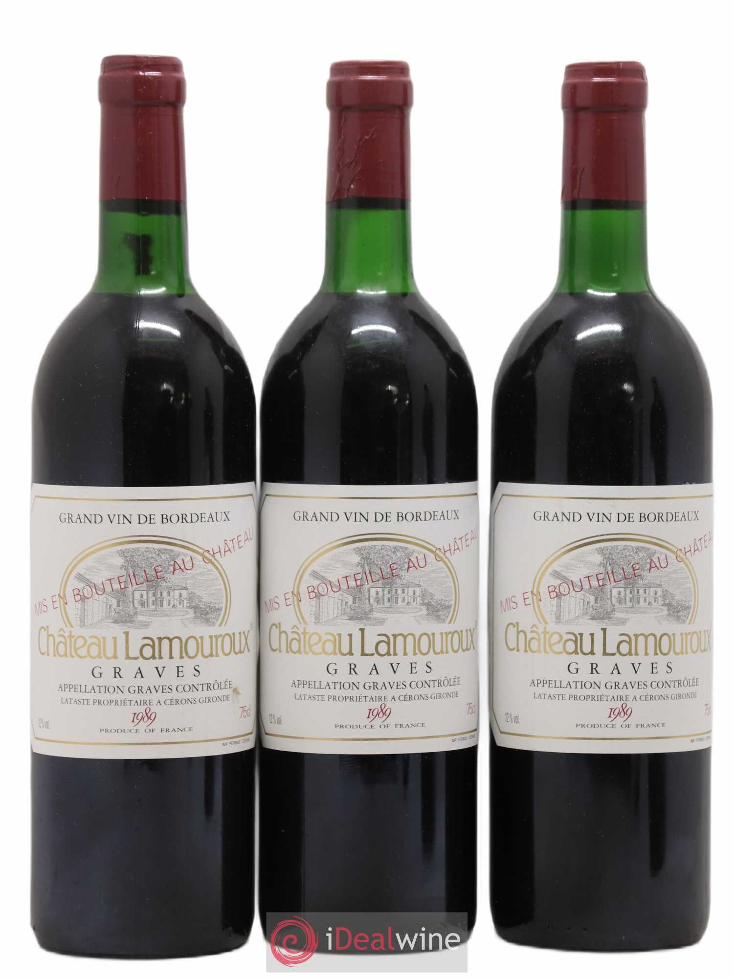 Graves Château Lamouroux 1989 - Lot de 12 bouteilles - 1