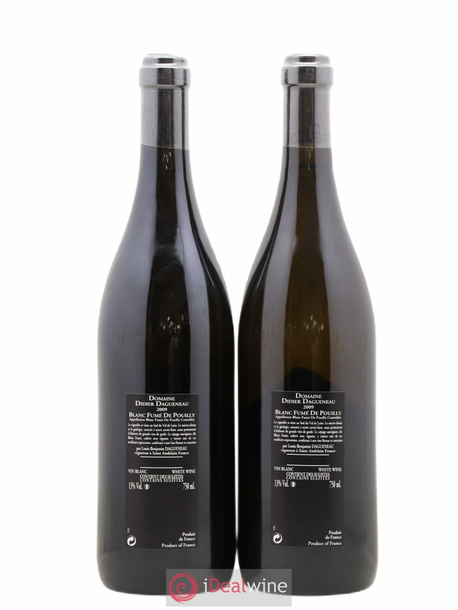 Vin de France (anciennement Pouilly-Fumé) Silex Dagueneau (Domaine Didier - Louis-Benjamin) 2009 - Lot de 2 bouteilles - 1