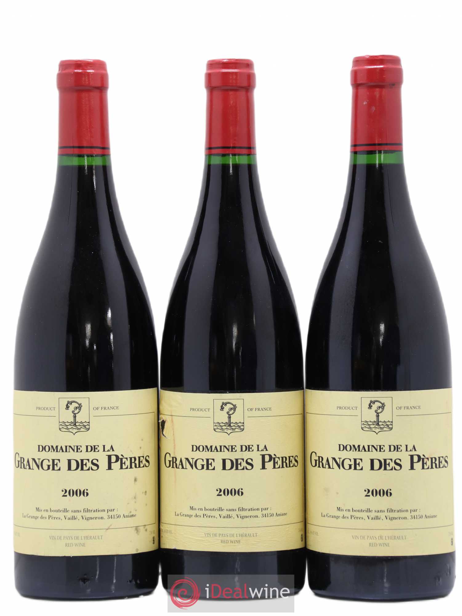 Pays d'Hérault Grange des Pères Laurent Vaillé 2006 - Lot de 3 bouteilles - 0
