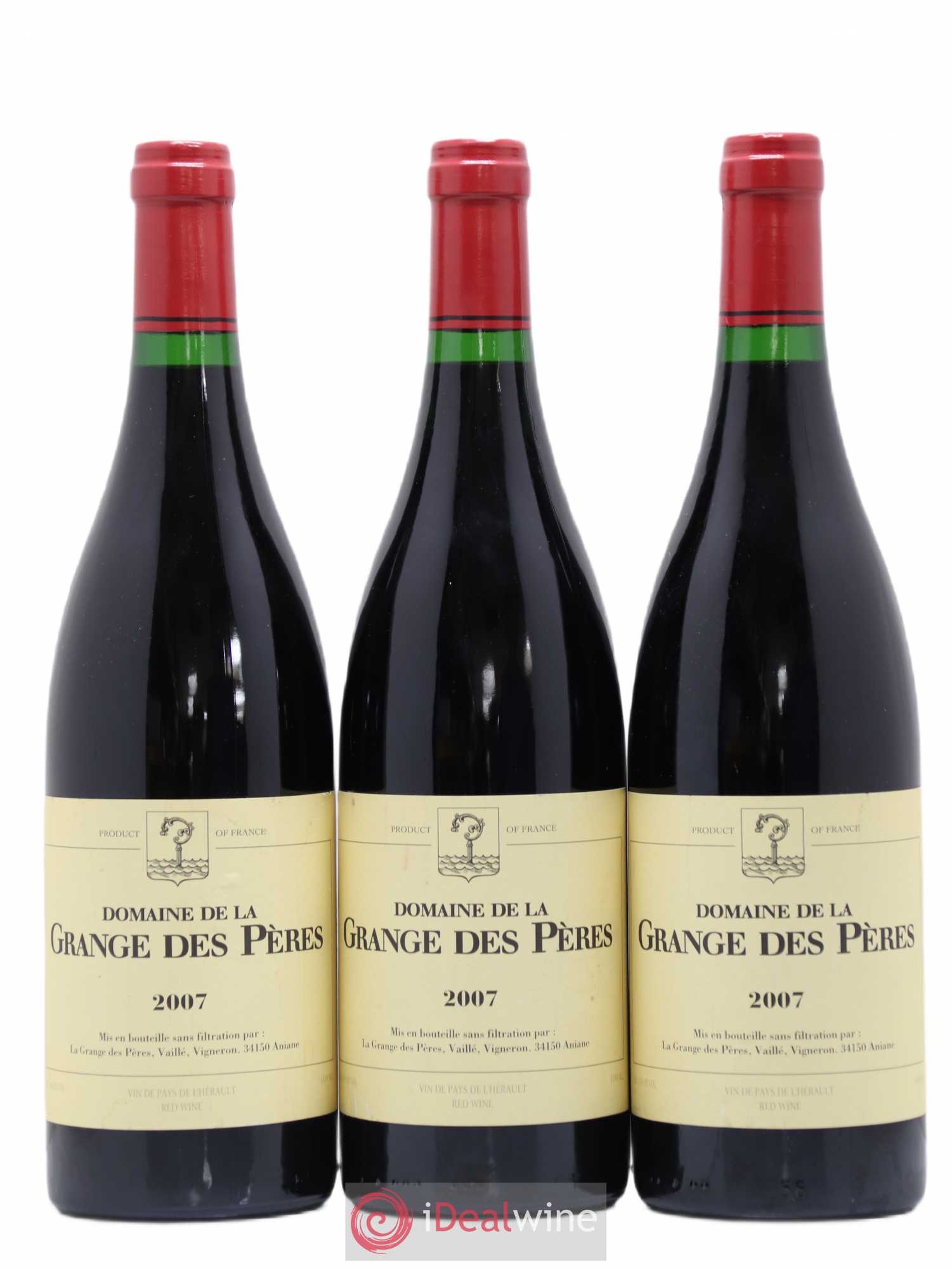 Pays d'Hérault Grange des Pères Laurent Vaillé 2007 - Lotto di 3 bottiglie - 0
